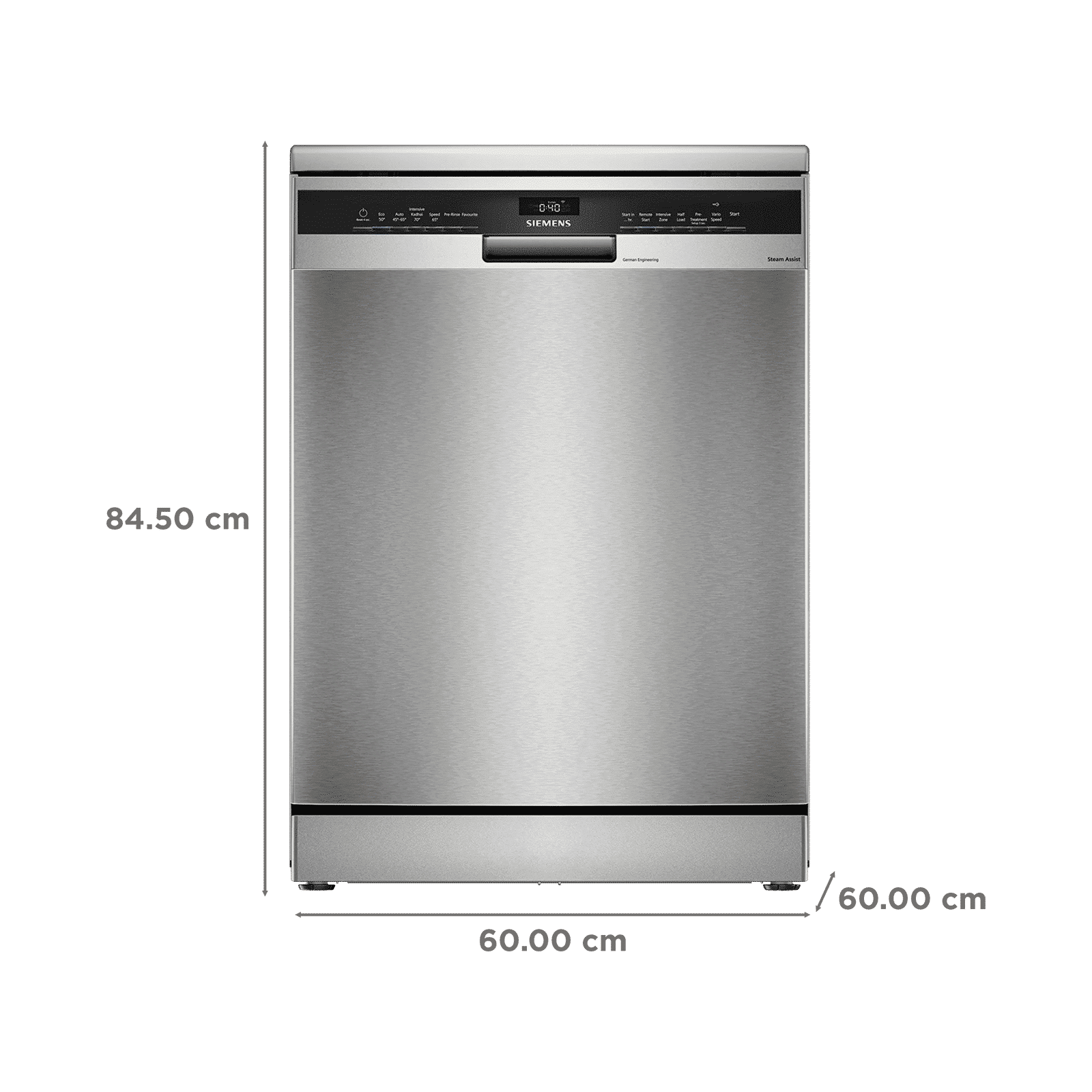 SIEMENS iQ500 14 Place Settings Free Standing Smart Dishwasher with Alexa & Google Assistant (Brushed Steel)_2