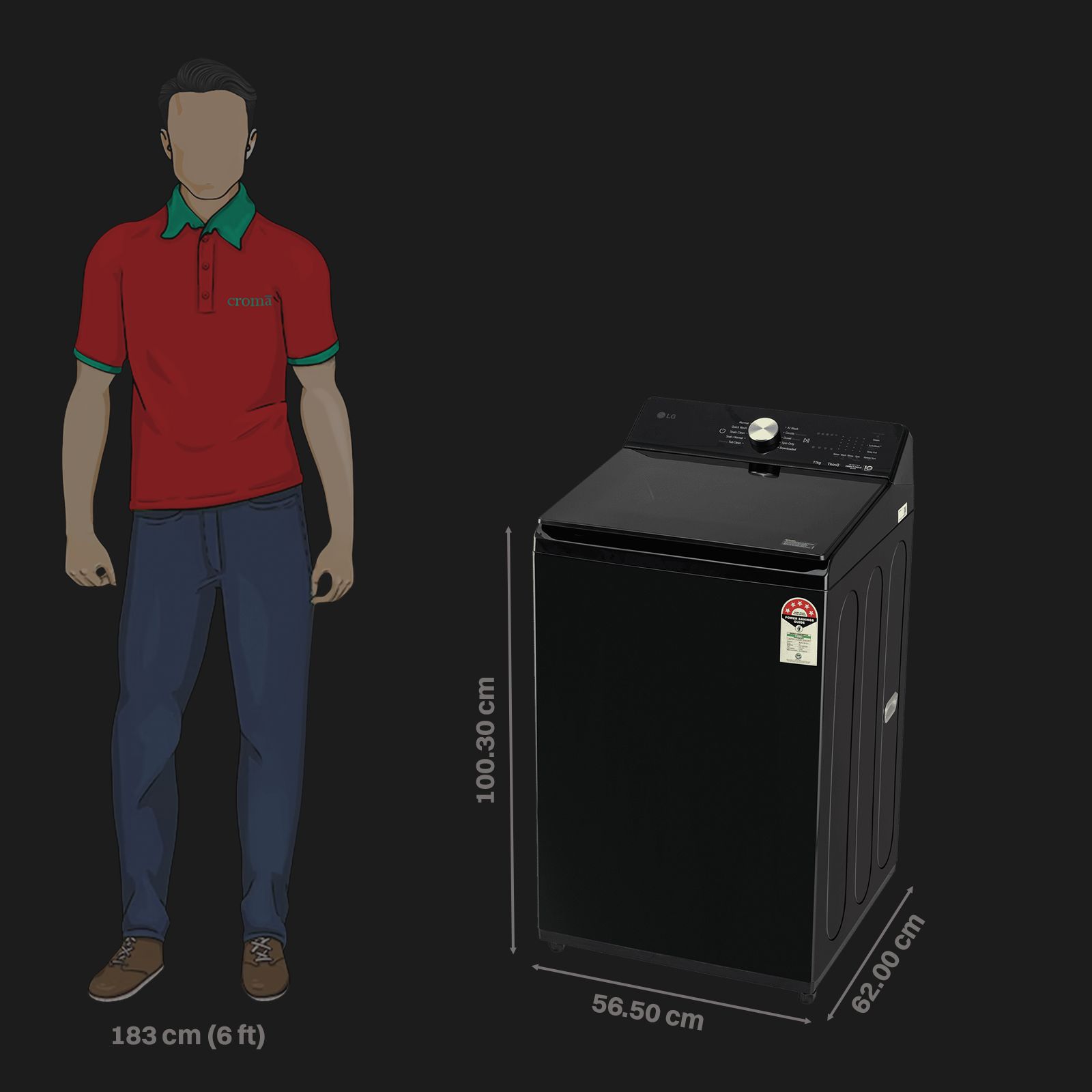 LG 11 kg 5 Star Wi-Fi Inverter Fully Automatic Top Load Washing Machine (TX Series, TX511SWO.ANBQEIL, AI Direct Drive, Onyx Black)_2