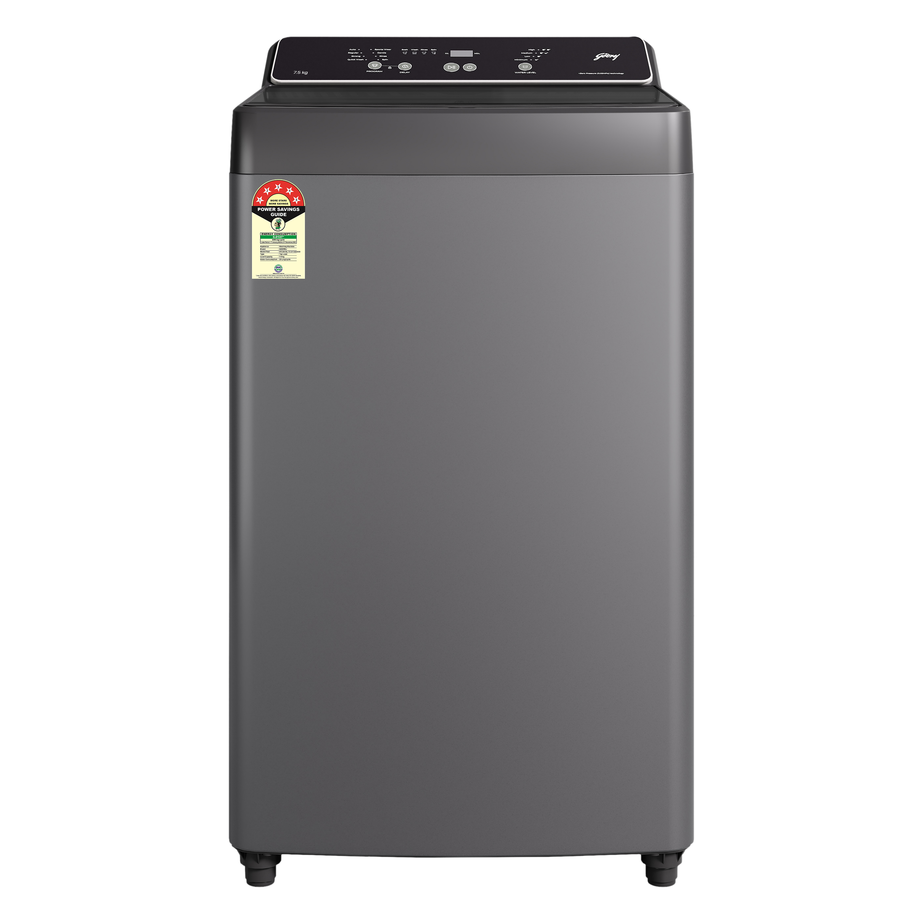 Godrej 7.5 kg 5 Star Fully Automatic Top Load Washing Machine (Valor, WTEON VAL 75 5.0 FDAG, In-built Heater, Metalic Black)_1