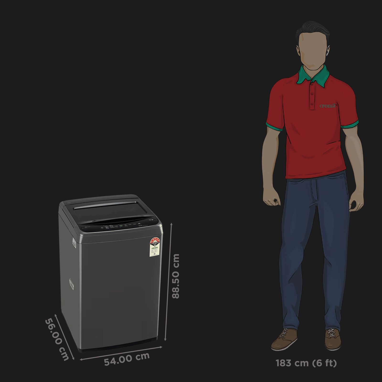 LG 7.5 kg 5 Star Inverter Fully Automatic Top Load Washing Machine (T75VBMB1S.ABMQEIL, In-Built Heater, Middle Black)_2