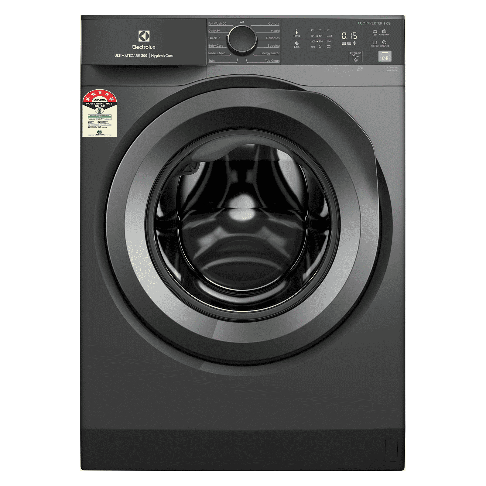 Electrolux 9 kg 5 Star Inverter Fully Automatic Front Load Washing Machine (UltimateCare 300, EWF9024M3SB, HygienicCare, Dark Silver)_1