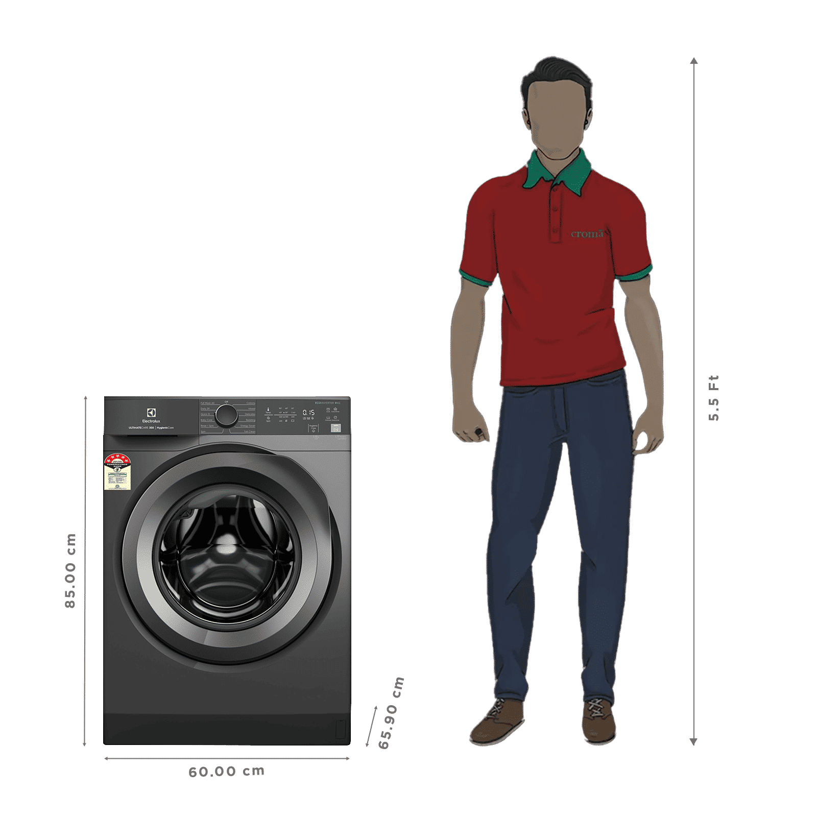 Electrolux 9 kg 5 Star Inverter Fully Automatic Front Load Washing Machine (UltimateCare 300, EWF9024M3SB, HygienicCare, Dark Silver)_3
