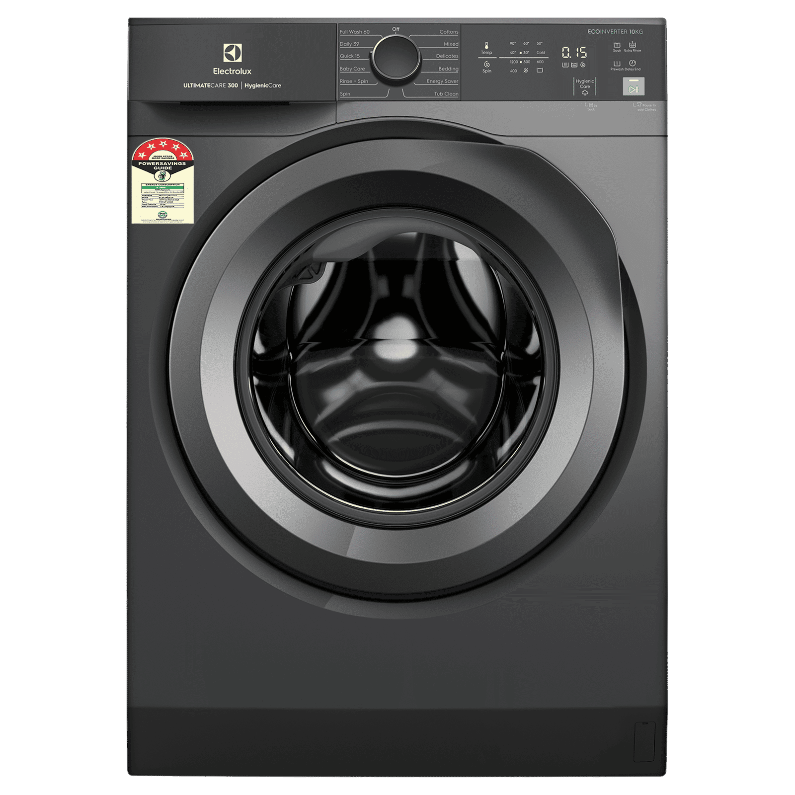 Electrolux 10 kg 5 Star Inverter Fully Automatic Front Load Washing Machine (UltimateCare 300, EWF1024M3SB, HygienicCare, Dark Silver)_1