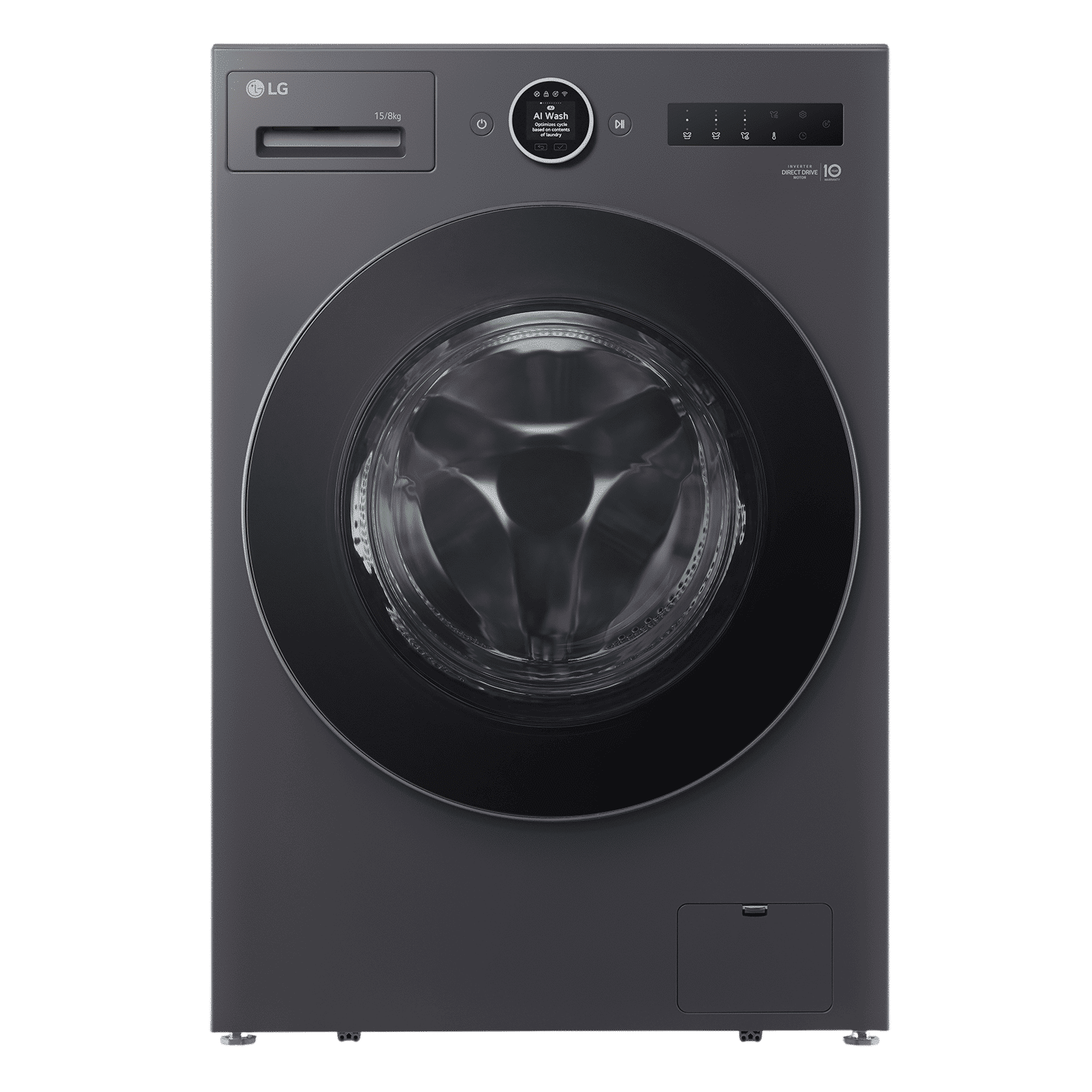 LG 15/8 kg Wi-Fi Inverter Fully Automatic Front Load Washing Machine (VX Series, FDX91508A9E.AEGQEIL, AI Direct Drive 2.0, Essence Graphite)_1