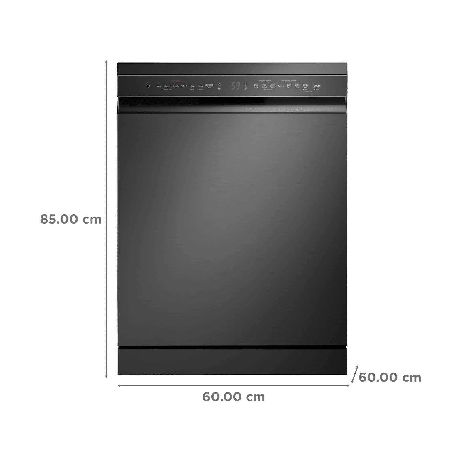 LG 15 Place Settings Free Standing Smart Dishwasher with Top Control Panel (No Pre-rinse Required, Matte Black)_2