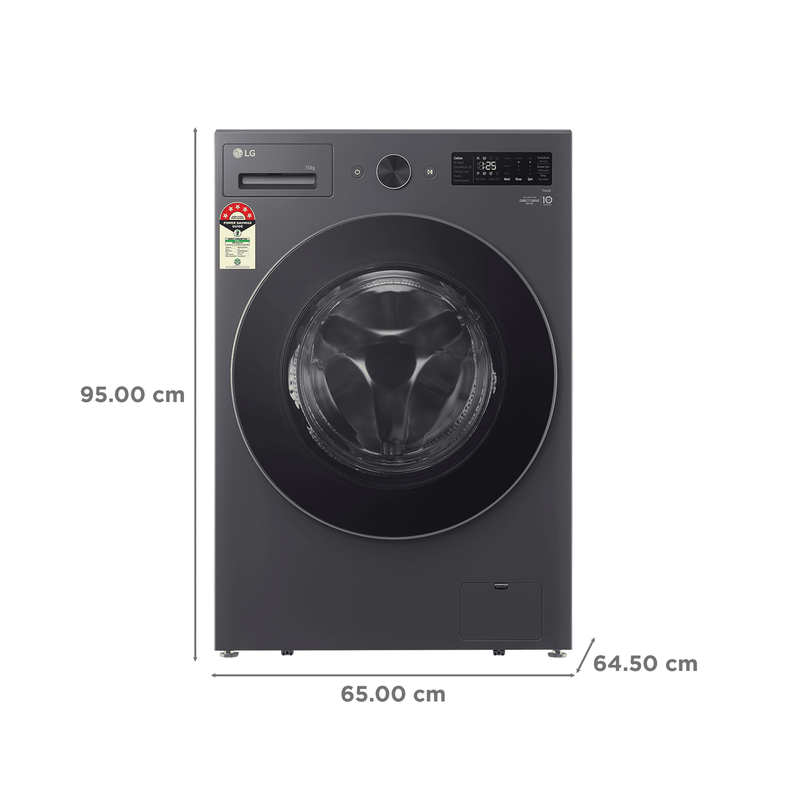 LG 15 kg 5 Star Wi-Fi Inverter Fully Automatic Front Load Washing Machine (VX Series, FX62515B9E, AI Direct Drive, Essence Graphite)_3