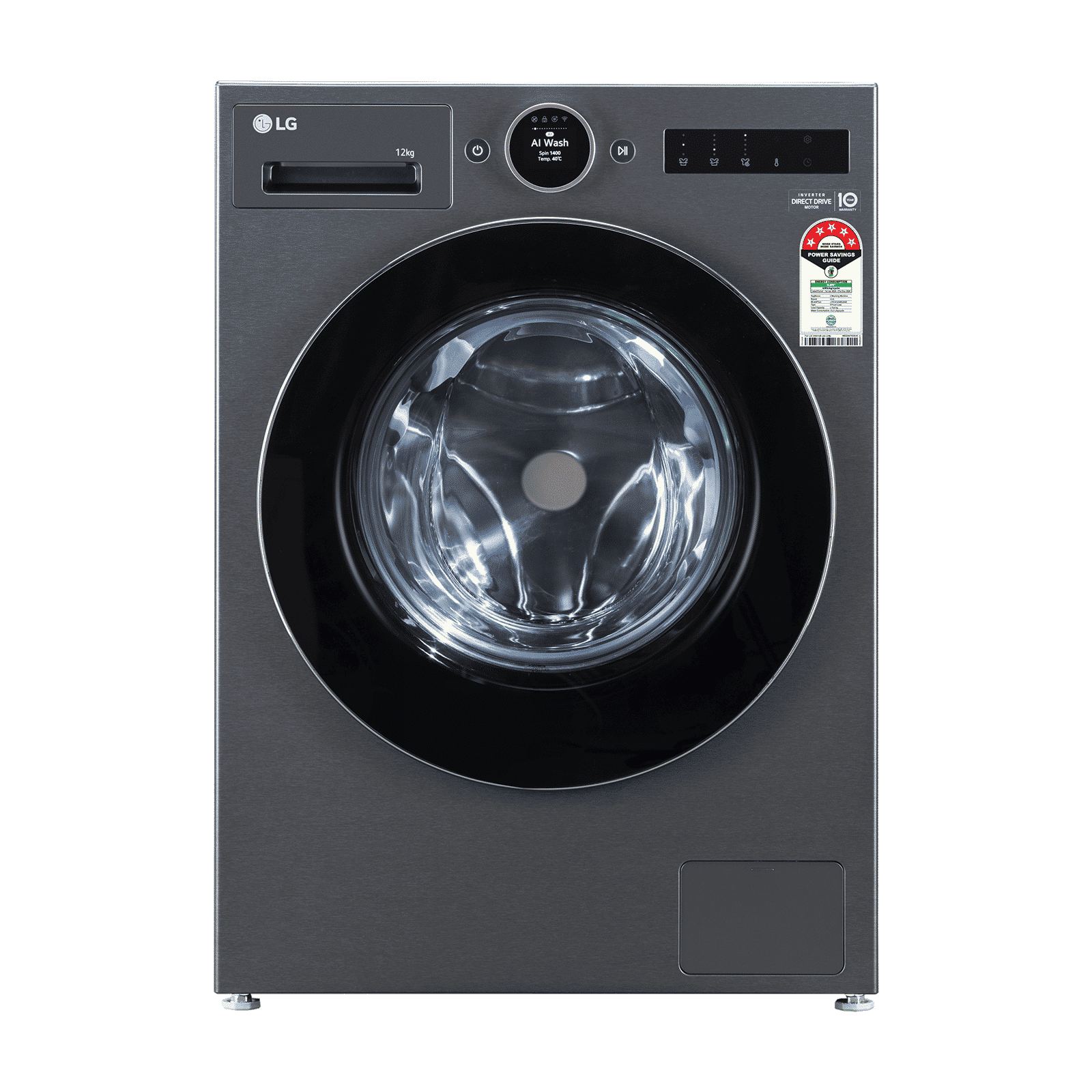 LG 12 kg 5 Star Wi-Fi Inverter Fully Automatic Front Load Washing Machine (VX Series, FX1412A9K, AI Direct Drive 2.0, Essence Black)_1