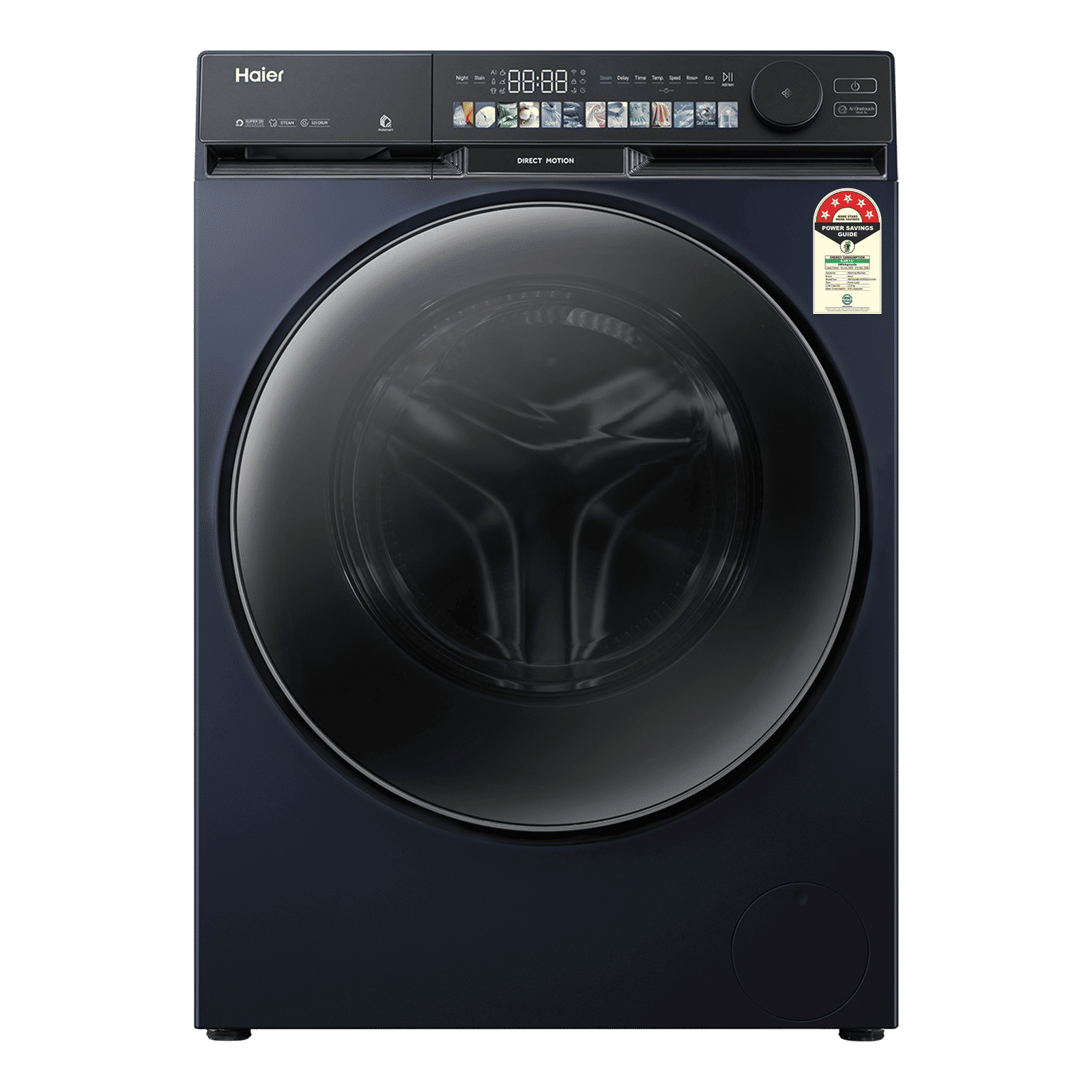 Haier 12 kg 5 Star Wi-Fi Fully Automatic Front Load Washing Machine (F9P, HW120-DM14F9PBKU1, Direct Motion Motor, Black)_1