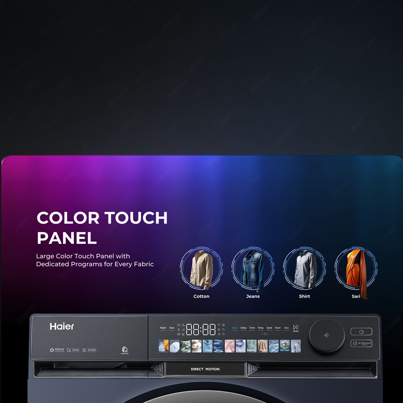 Haier 10 kg 5 Star Wi-Fi Fully Automatic Front Load Washing Machine (F9P, HW100-DM14F9PBKU1, Direct Motion Motor, Black)_13