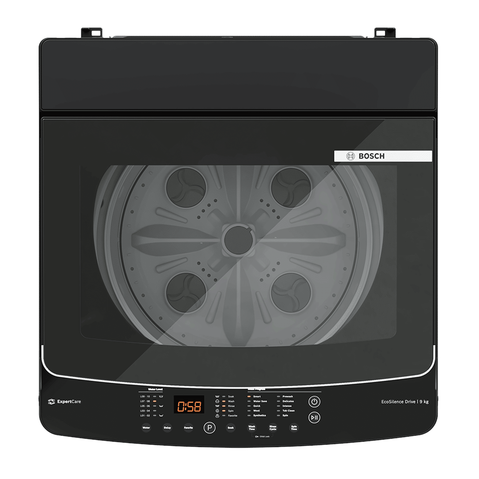 BOSCH 9 kg 5 Star Fully Automatic Top Load Washing Machine (Series 2, WOE90DV0IN, EcoSilence Drive, Black)_3