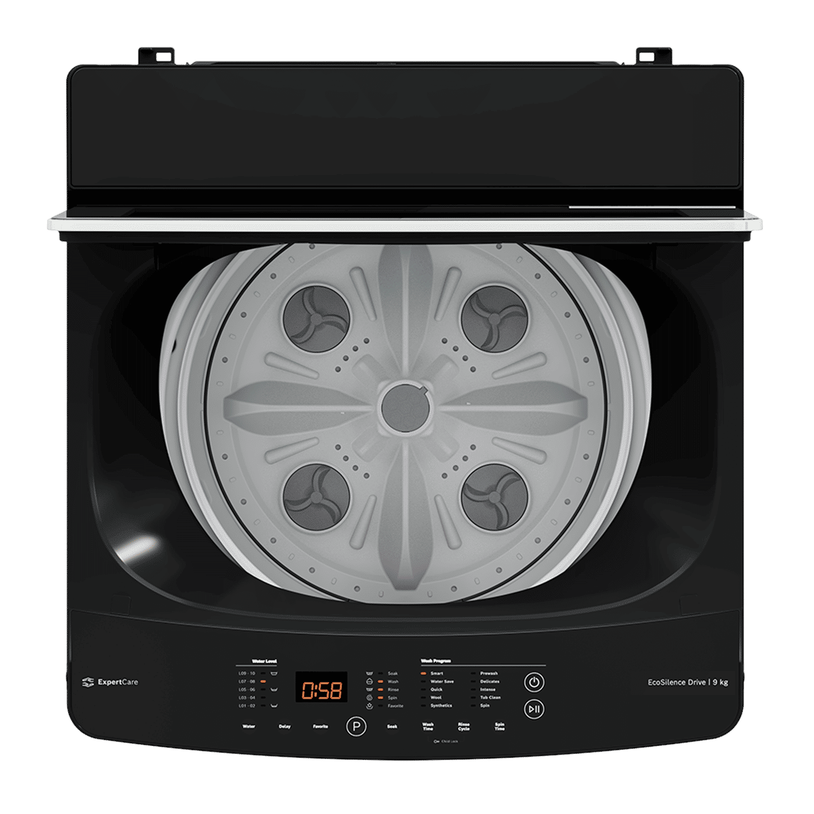 BOSCH 9 kg 5 Star Fully Automatic Top Load Washing Machine (Series 2, WOE90DV0IN, EcoSilence Drive, Black)_4