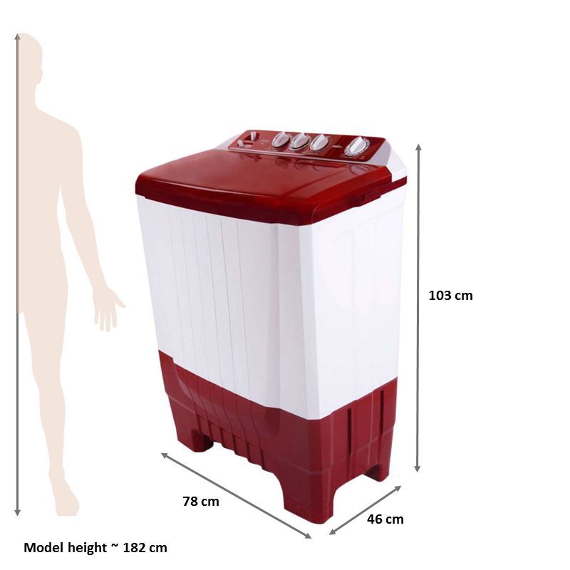 ONIDA 8 kg 5 Star Semi Automatic Washing Machine with Magic Filter (S80SCTR, Lava Red)_2