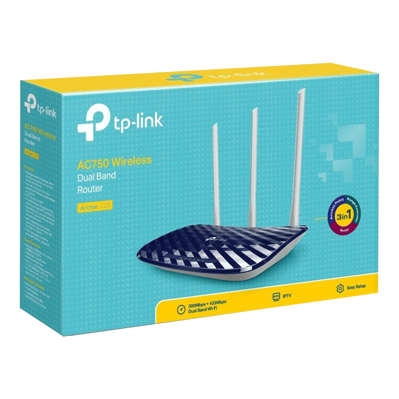 Tp-Link AC750 Dual Band WiFi 5 Router (3 Antennas, 5 LAN Ports, SU?MIMO, Black)_4