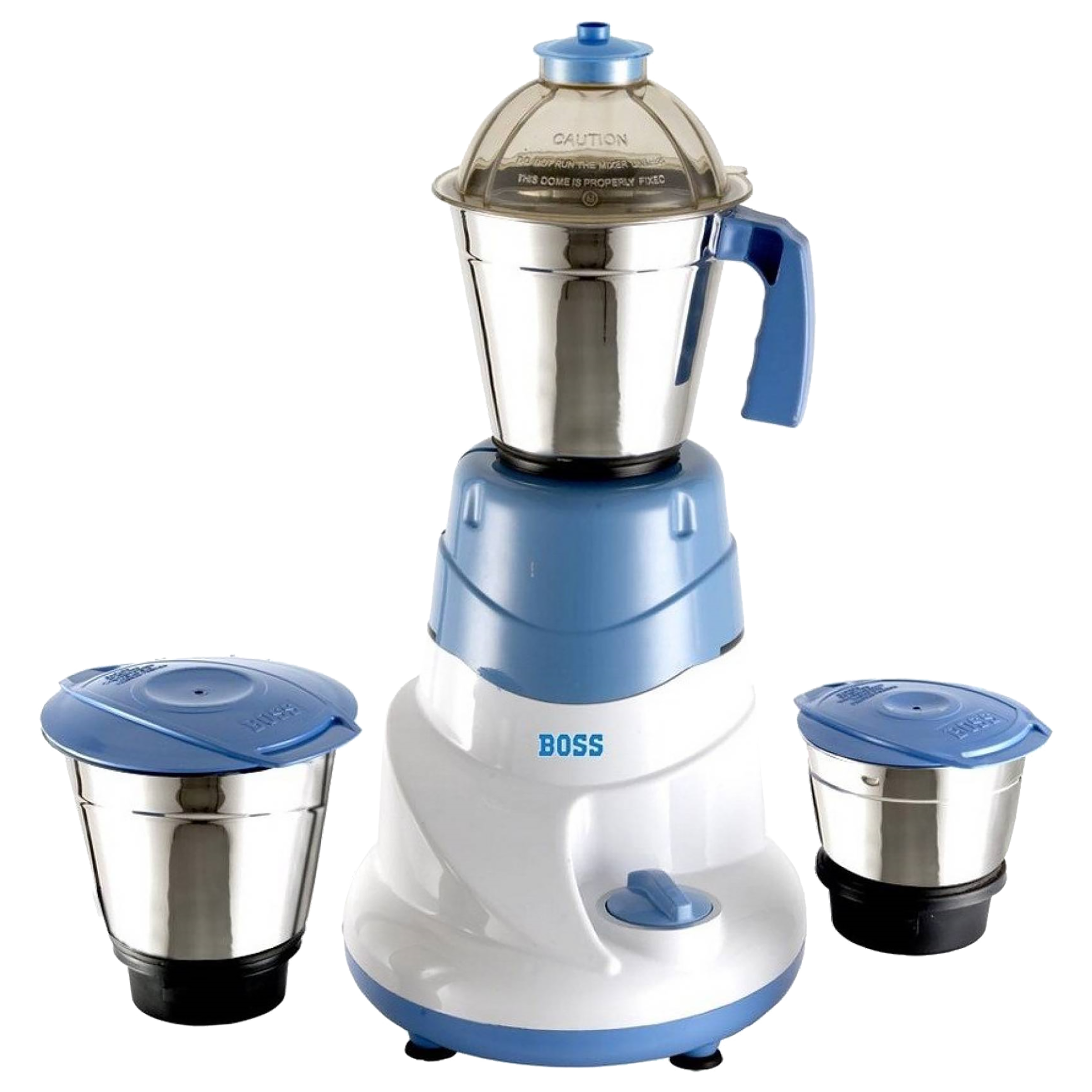 Mycro Fine BOSS Alltime 500 Watt 3 Jars Mixer Grinder (18000 RPM, 3 Speed Control, White & Blue)_1