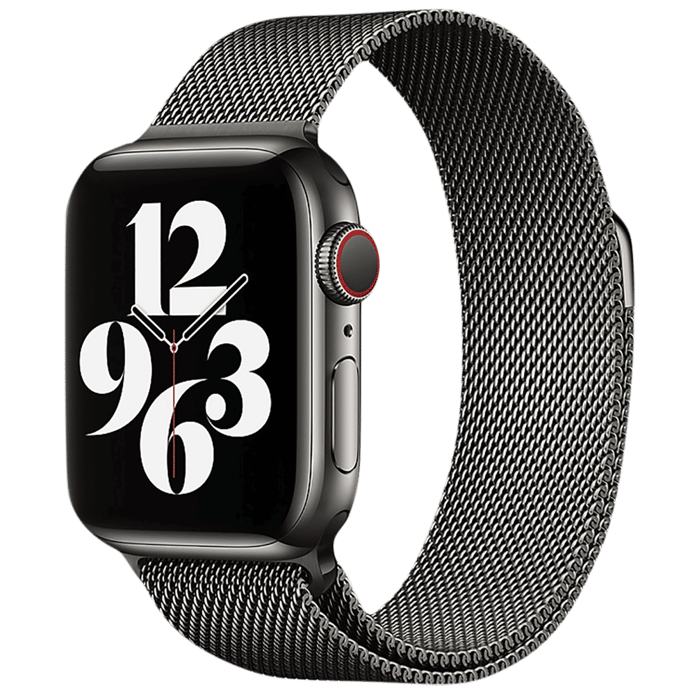 Apple Milanese Stainless Steel Alloy Magnetic Strap for Apple (44mm) (Perfect Adjustment, Graphite)_2