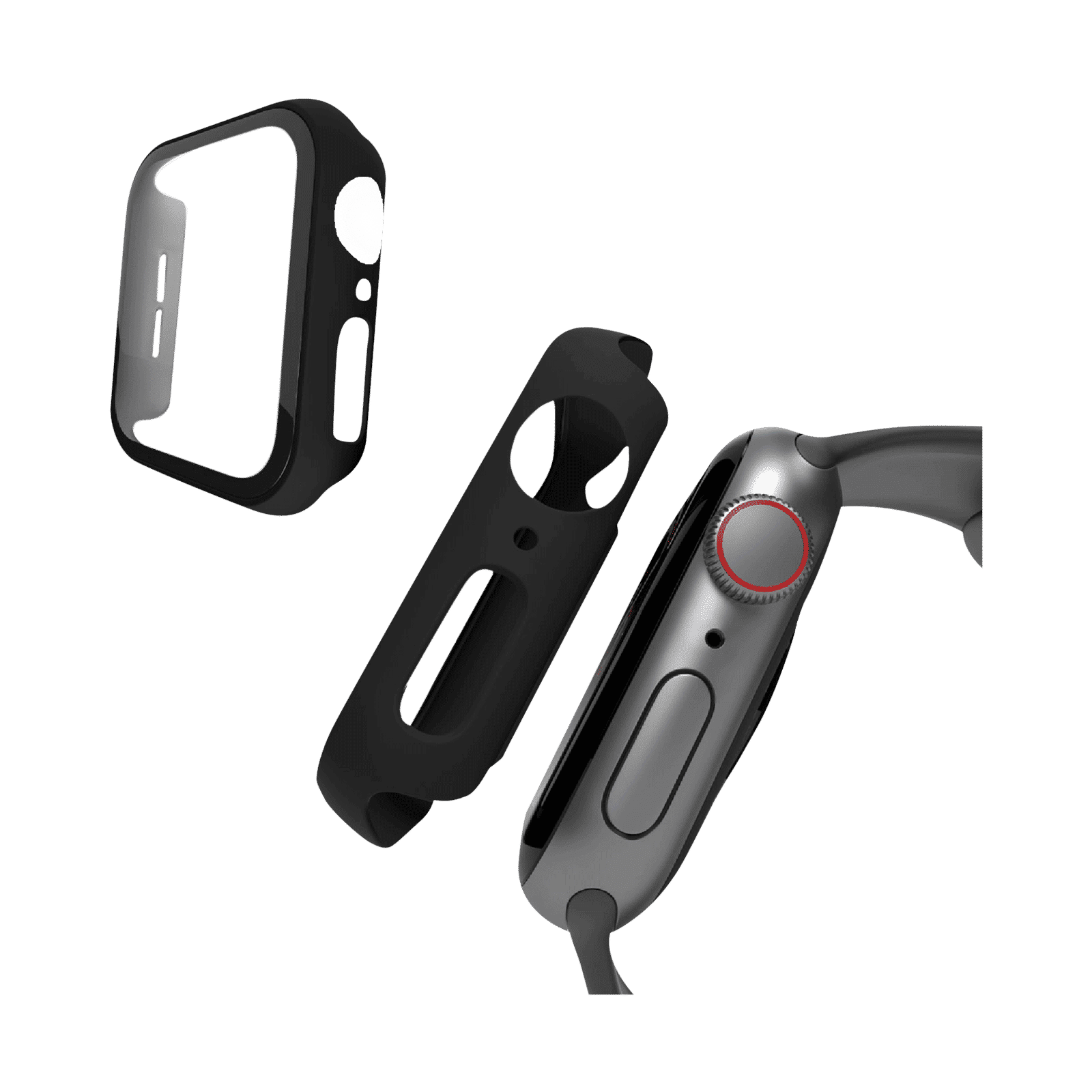 HYPHEN DEFENDR TPU & Tempered Glass Bumper Case for Apple Watch Series SE, 4, 5 & 6 (40mm) (360 Degree Protection, Black)_6