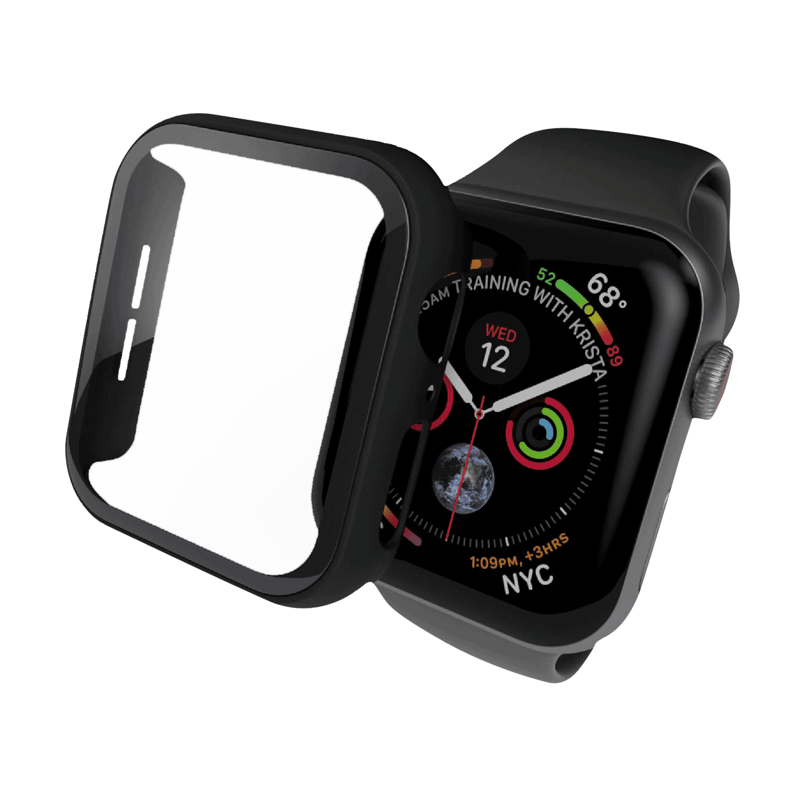 Hyphen DEFENDR TPU Bumper Case for Apple Watch Series SE, 4, 5 & 6 (44mm) (Touch Sensitive Tempered Glass, Black) Hyphen DEFENDR TPU Bumper Case for Apple Watch Series SE, 4, 5 & 6 (44mm) (Touch Sensitive Tempered Glass, Black)_4