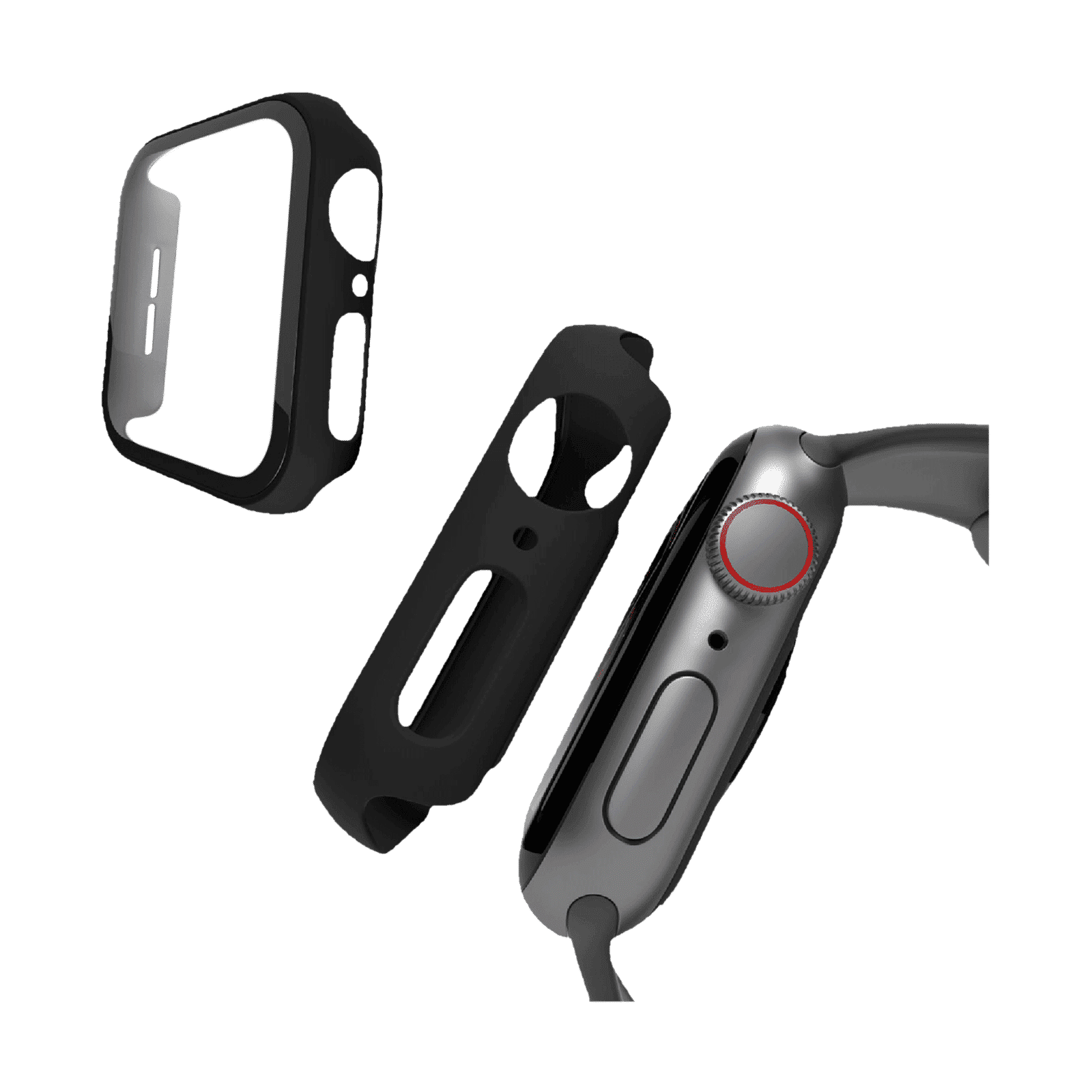 Hyphen DEFENDR TPU Bumper Case for Apple Watch Series SE, 4, 5 & 6 (44mm) (Touch Sensitive Tempered Glass, Black) Hyphen DEFENDR TPU Bumper Case for Apple Watch Series SE, 4, 5 & 6 (44mm) (Touch Sensitive Tempered Glass, Black)_5