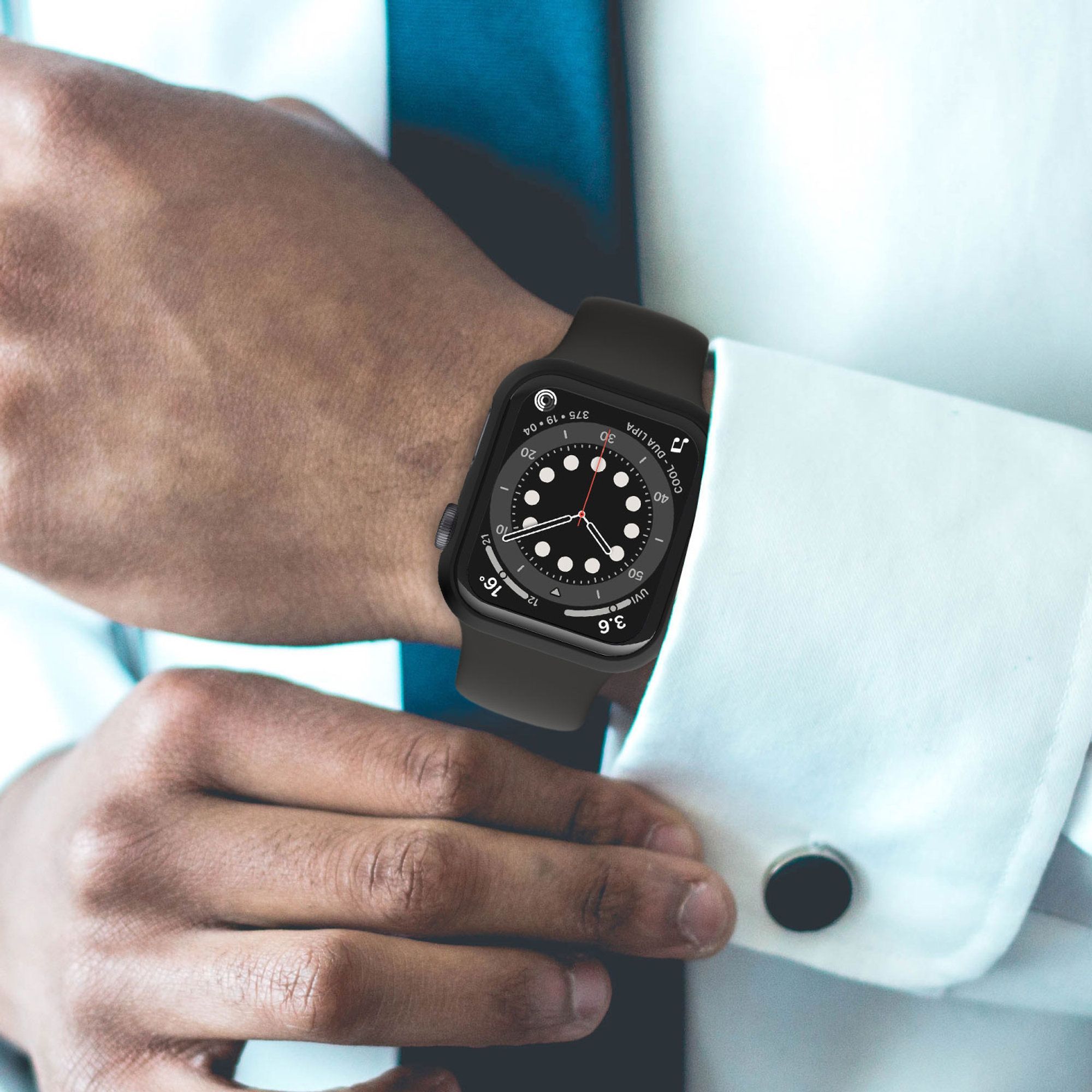 Hyphen DEFENDR TPU Bumper Case for Apple Watch Series SE, 4, 5 & 6 (44mm) (Touch Sensitive Tempered Glass, Black) Hyphen DEFENDR TPU Bumper Case for Apple Watch Series SE, 4, 5 & 6 (44mm) (Touch Sensitive Tempered Glass, Black)_6