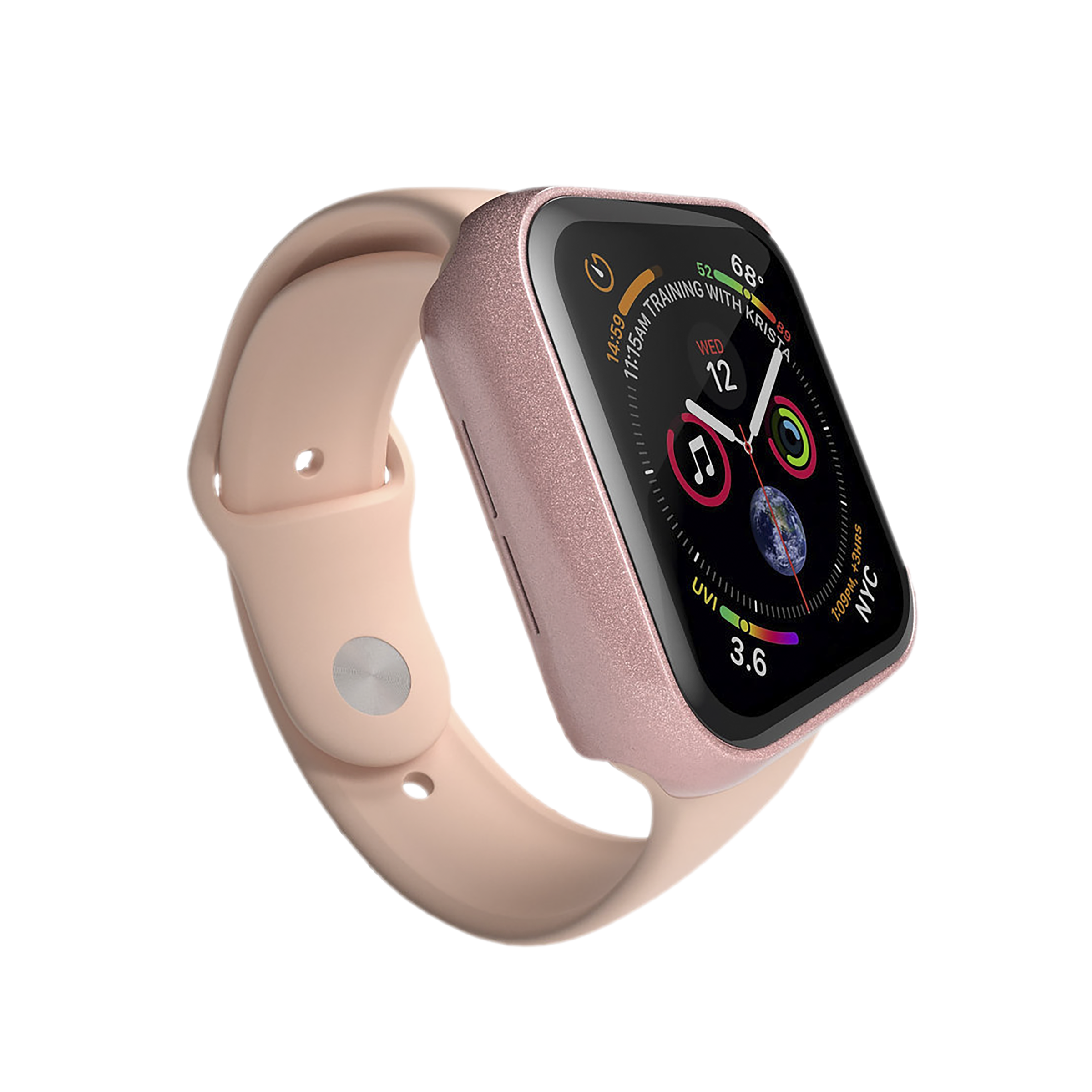 HYPHEN DEFENDR TPU & Tempered Glass Bumper Case for Apple Watch Series SE, 4, 5 & 6 (40mm) (360 Degree Protection, Rose Gold)_10