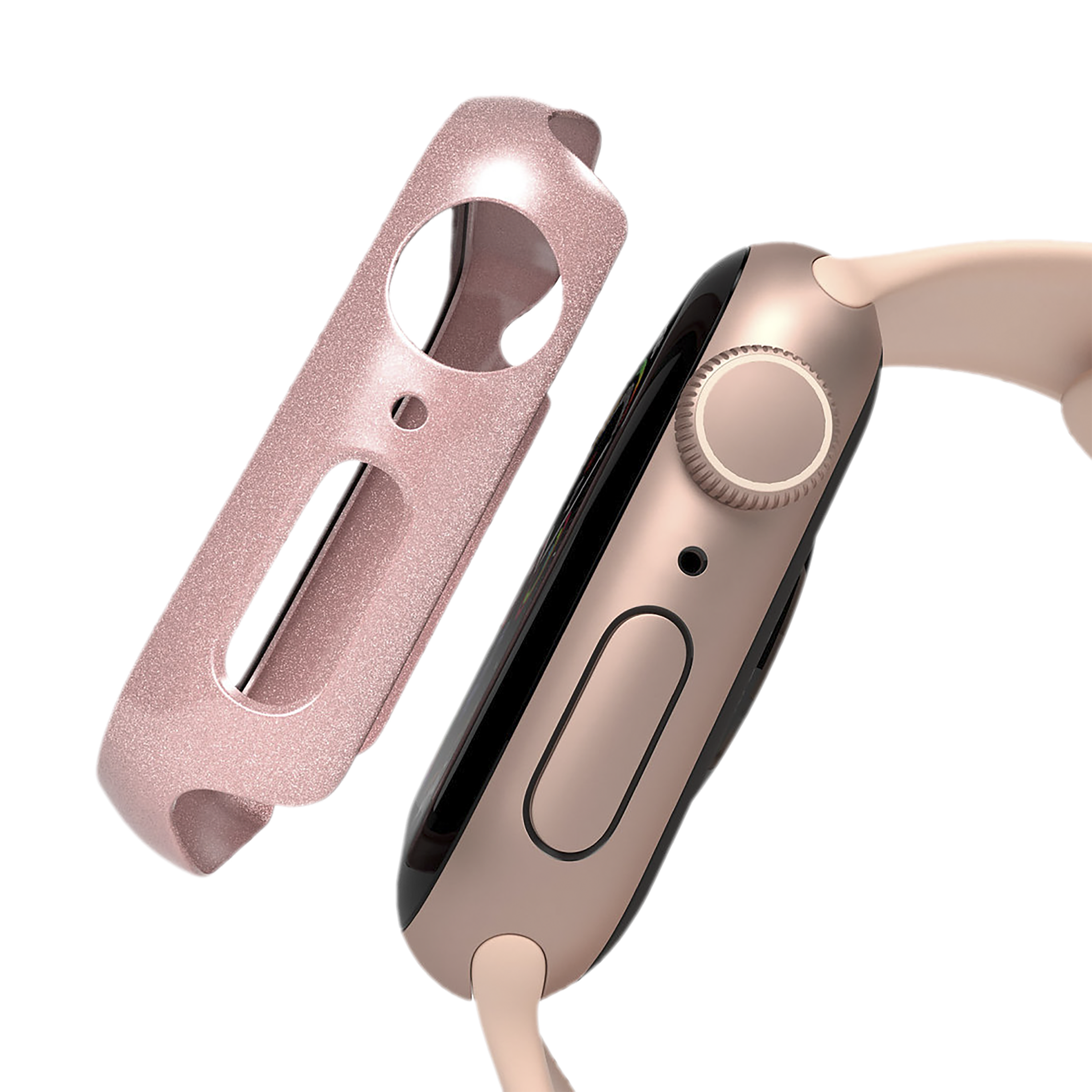 HYPHEN DEFENDR TPU & Tempered Glass Bumper Case for Apple Watch Series SE, 4, 5 & 6 (40mm) (360 Degree Protection, Rose Gold)_11