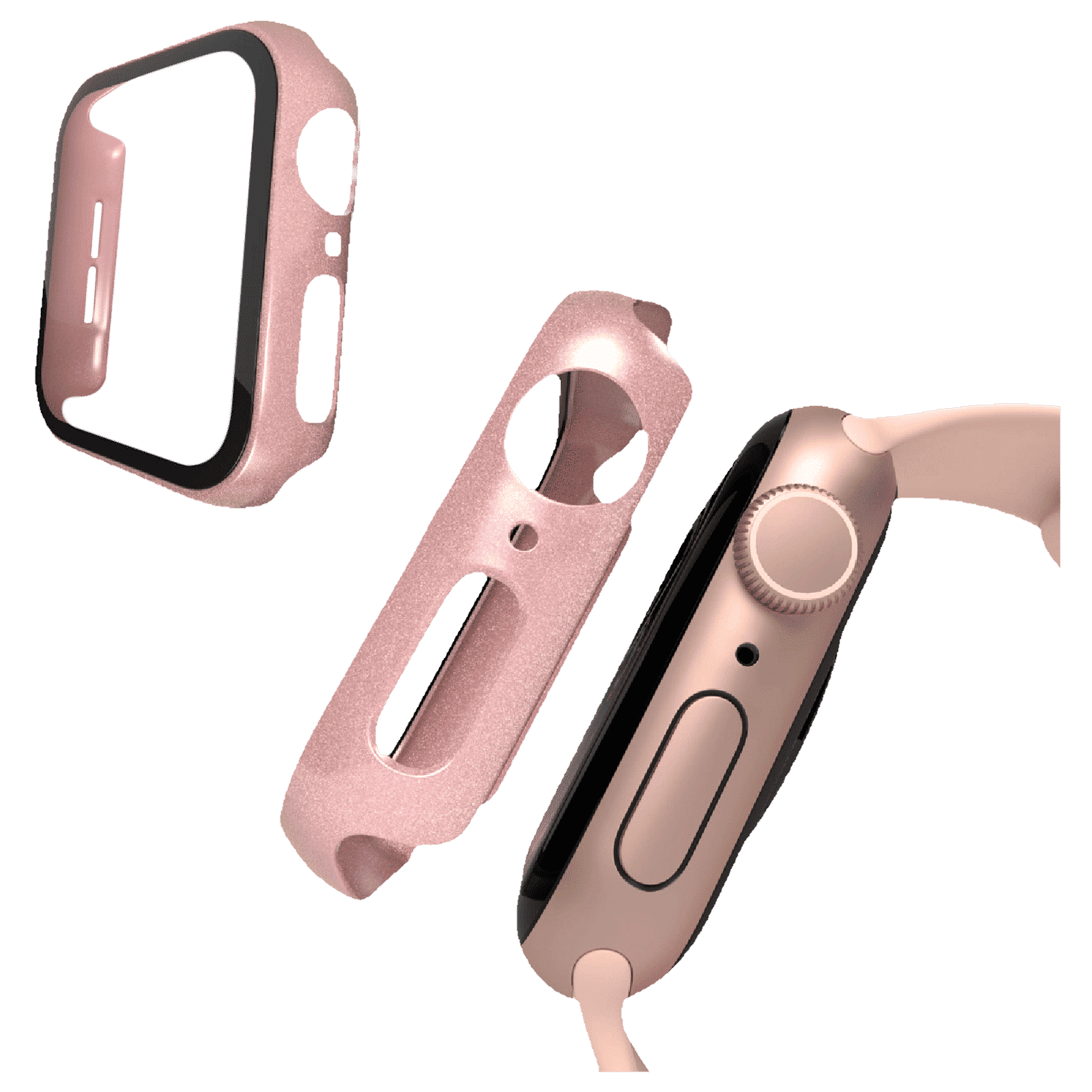 HYPHEN DEFENDR TPU & Tempered Glass Bumper Case for Apple Watch Series SE, 4, 5 & 6 (40mm) (360 Degree Protection, Rose Gold)_6