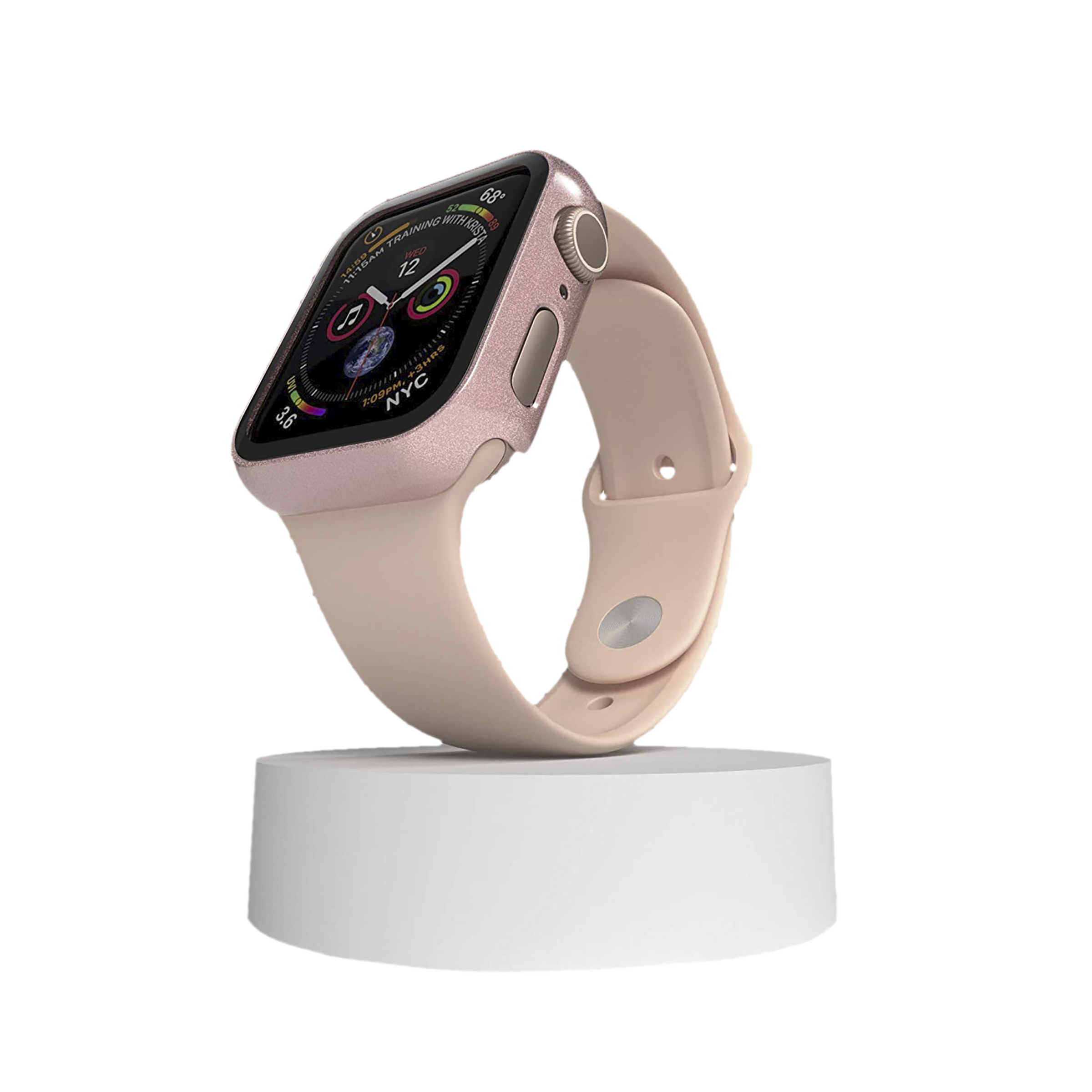 HYPHEN DEFENDR TPU & Tempered Glass Bumper Case for Apple Watch Series SE, 4, 5 & 6 (44mm) (360 Degree Protection, Rose Gold)_14