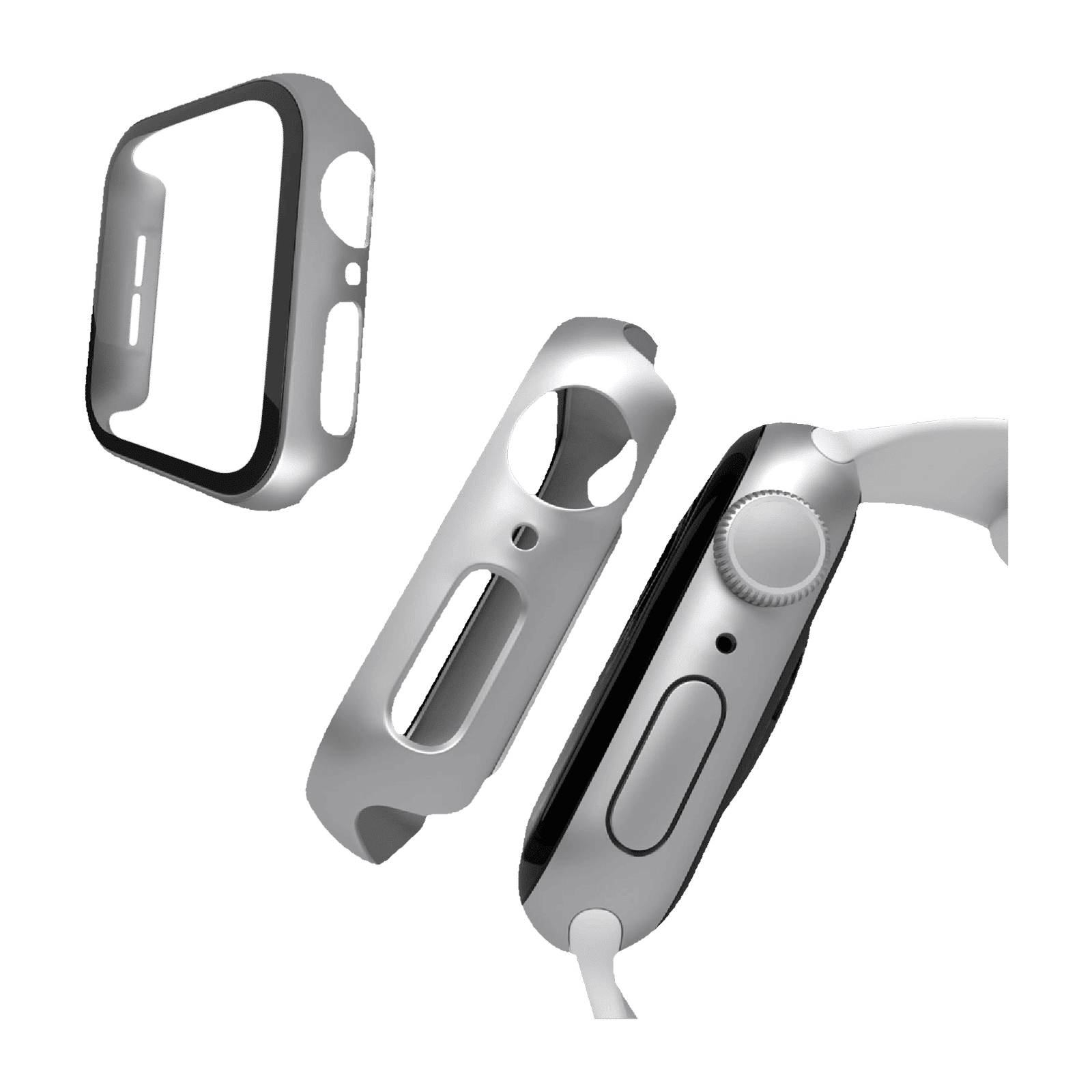 Hyphen DEFENDR TPU Bumper Case for Apple Watch Series SE, 4, 5 & 6 (40mm) (Touch Sensitive Tempered Glass, Silver) Hyphen DEFENDR TPU Bumper Case for Apple Watch Series SE, 4, 5 & 6 (40mm) (Touch Sensitive Tempered Glass, Silver)_6