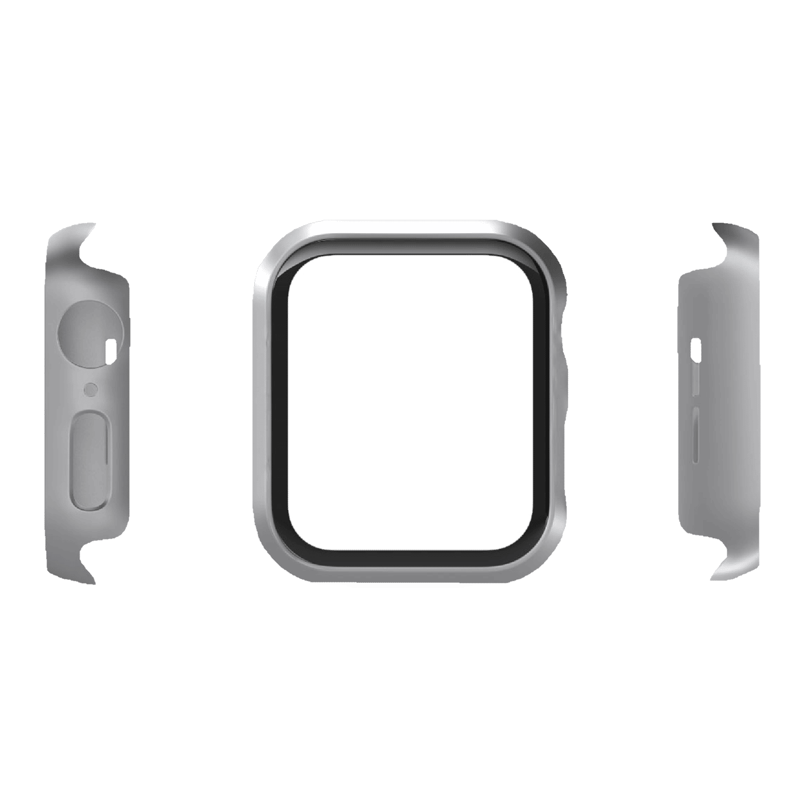 HYPHEN DEFENDR TPU & Tempered Glass Bumper Case for Apple Watch Series SE, 4, 5 & 6 (44mm) (360 Degree Protection, Silver)_3