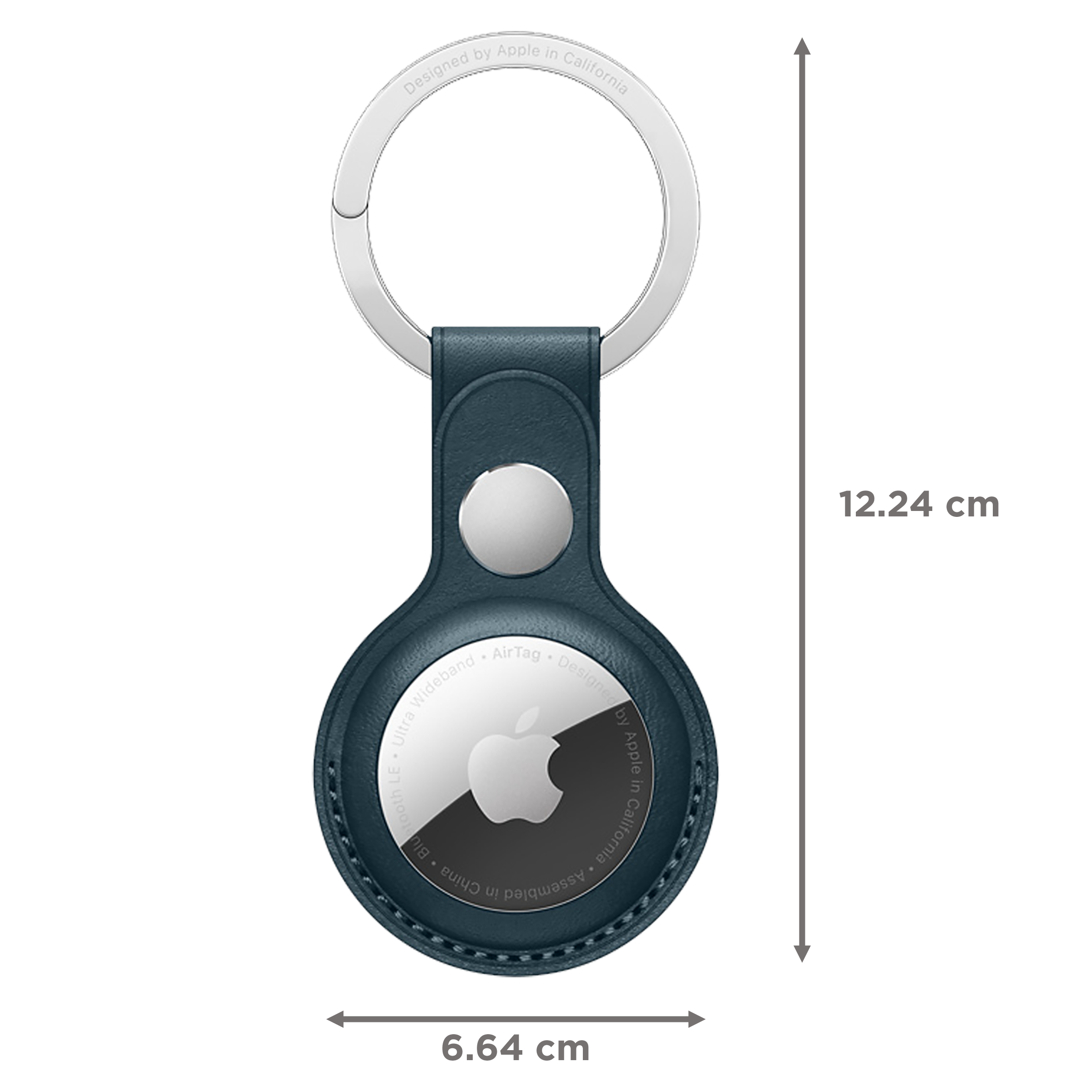 Apple AirTag Key Ring (French Leather, MHJ23ZM/A, Baltic Blue)_2