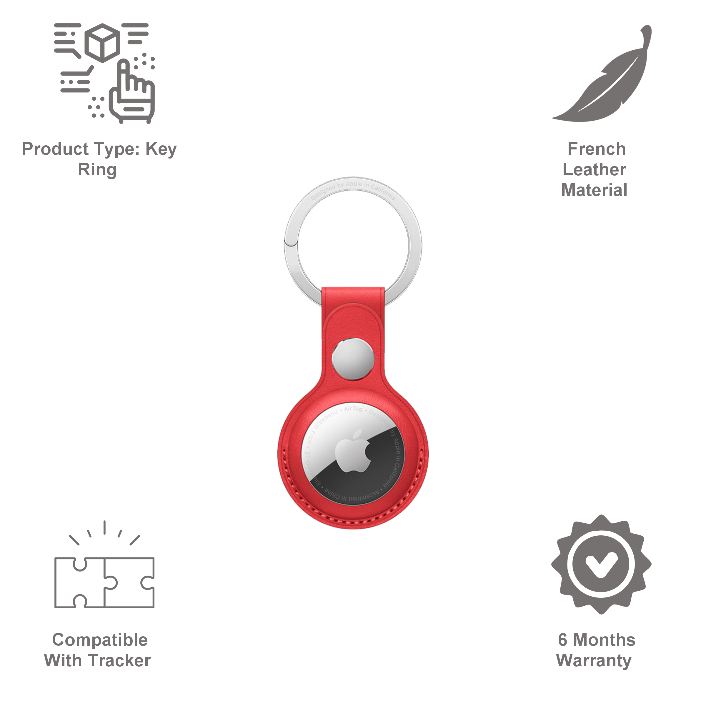 Apple AirTag Key Ring (Optimum Durability, MK103ZM/A, Red)_3