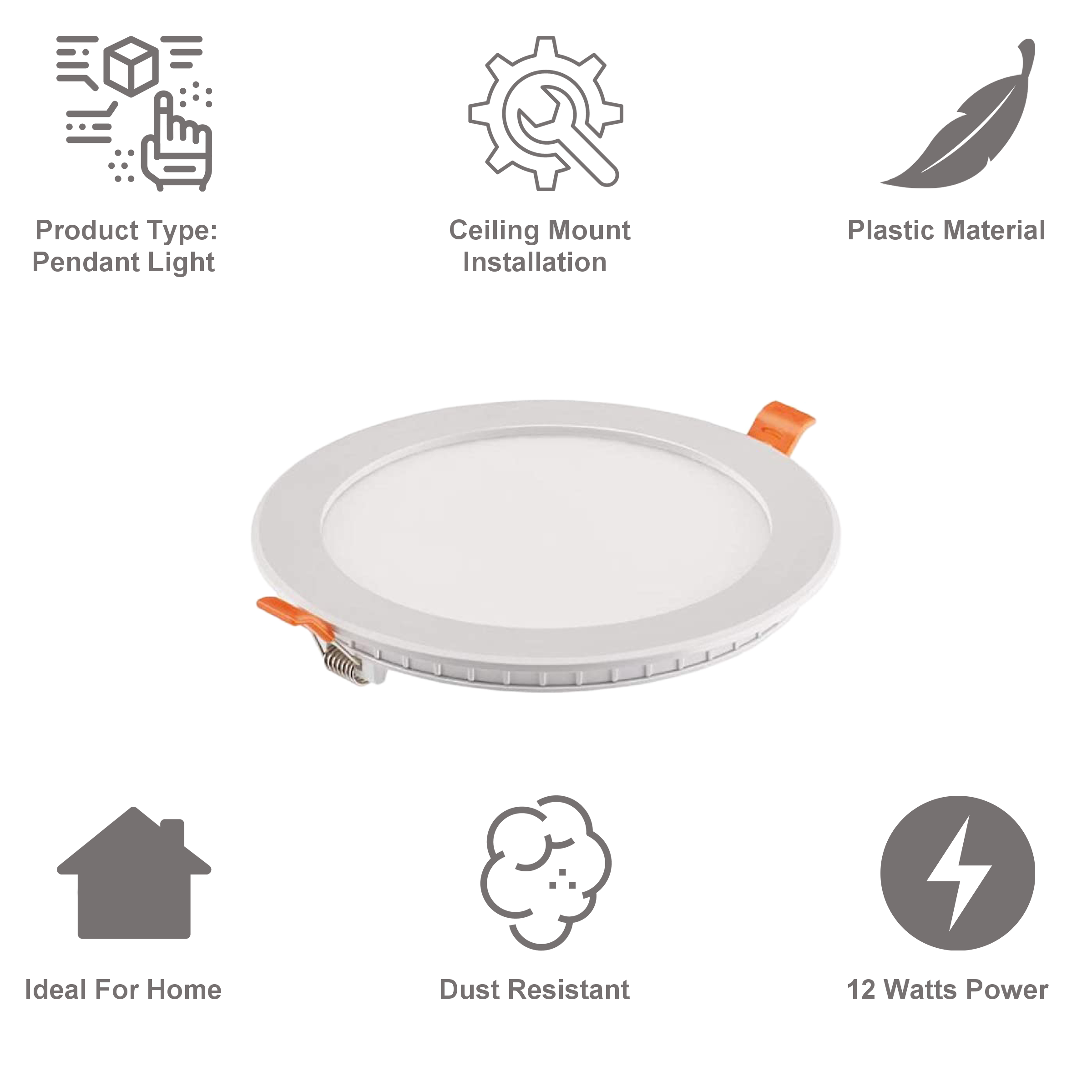 BAJAJ Ivora LED Panel Round 12 Watts Electric Powered Pendant Light (900 Lumens, 830278, White)_3