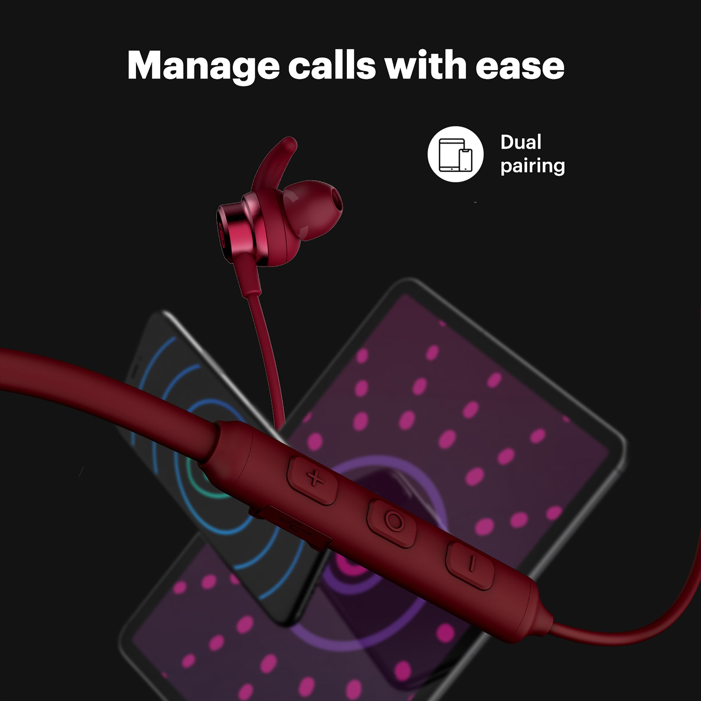 noise Tune Active Plus In-Ear Wireless Earphone with Mic (Bluetooth 5.0, IPX5 Water Resistant, Purple)_3