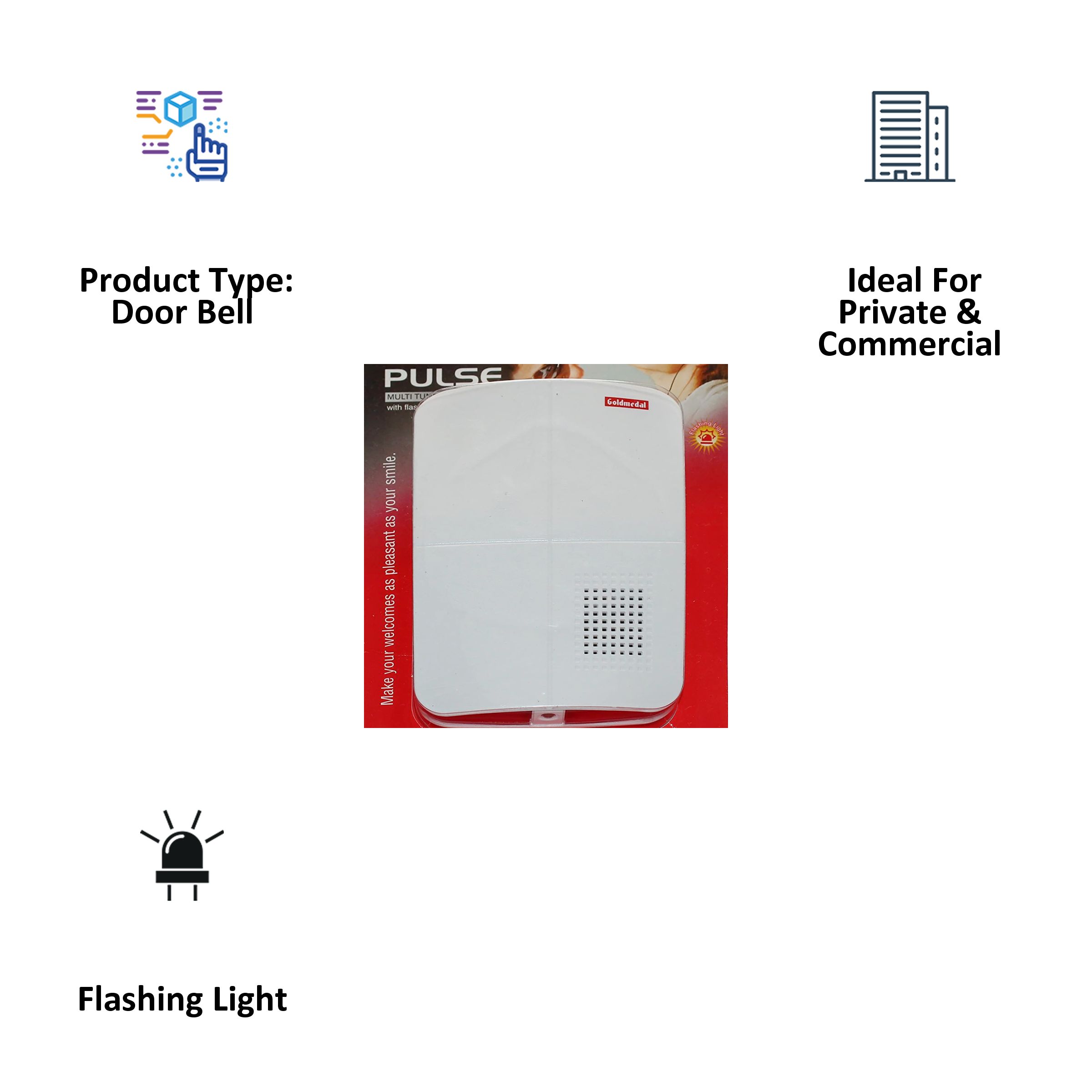 Goldmedal Pulse Door Bell (Multitune, 204072, White)_2