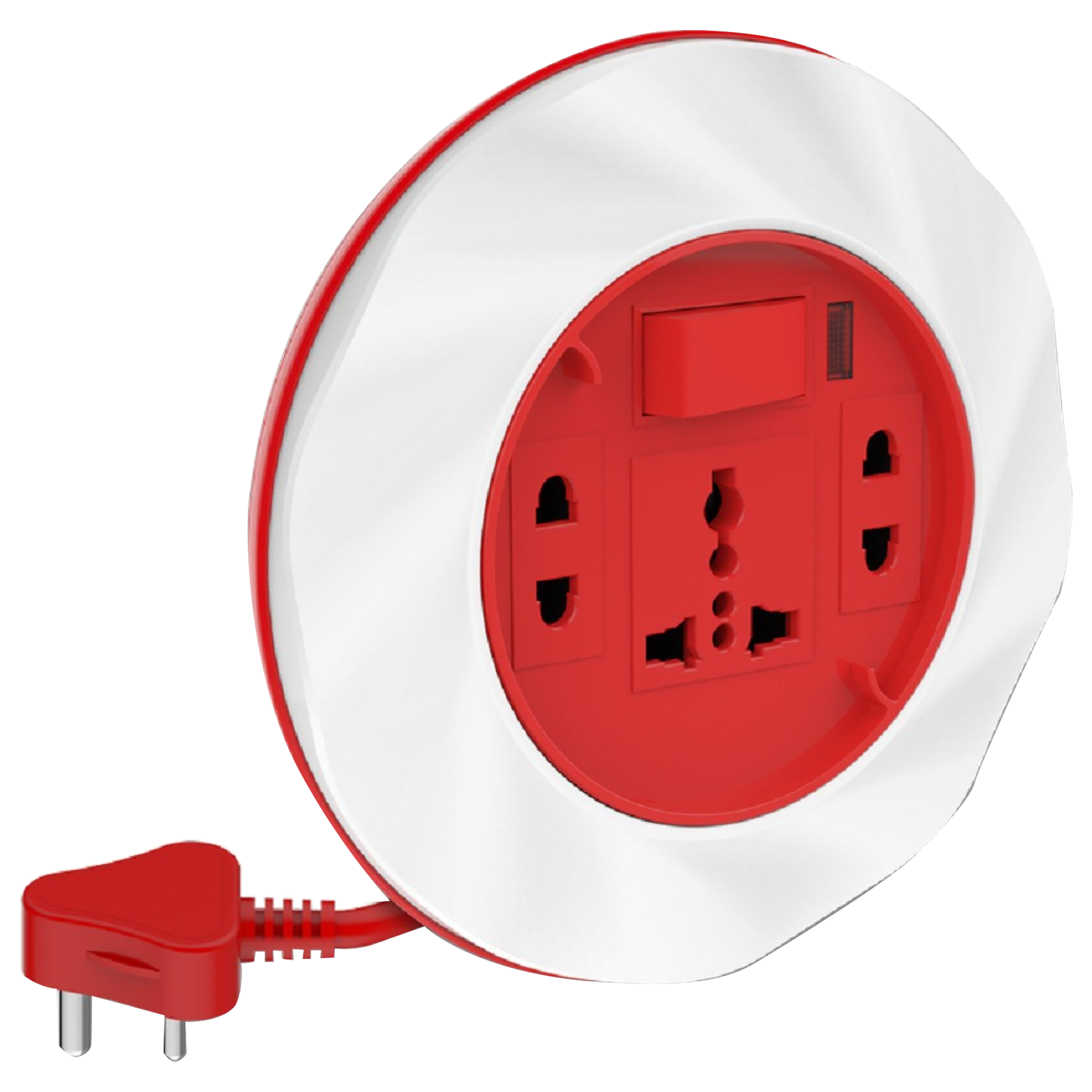 Goldmedal Dazzle 6 Amps 3 Sockets Extension Board (4 Meters, High Grade Fire Retardant Plastic, 205121, White & Red)_1