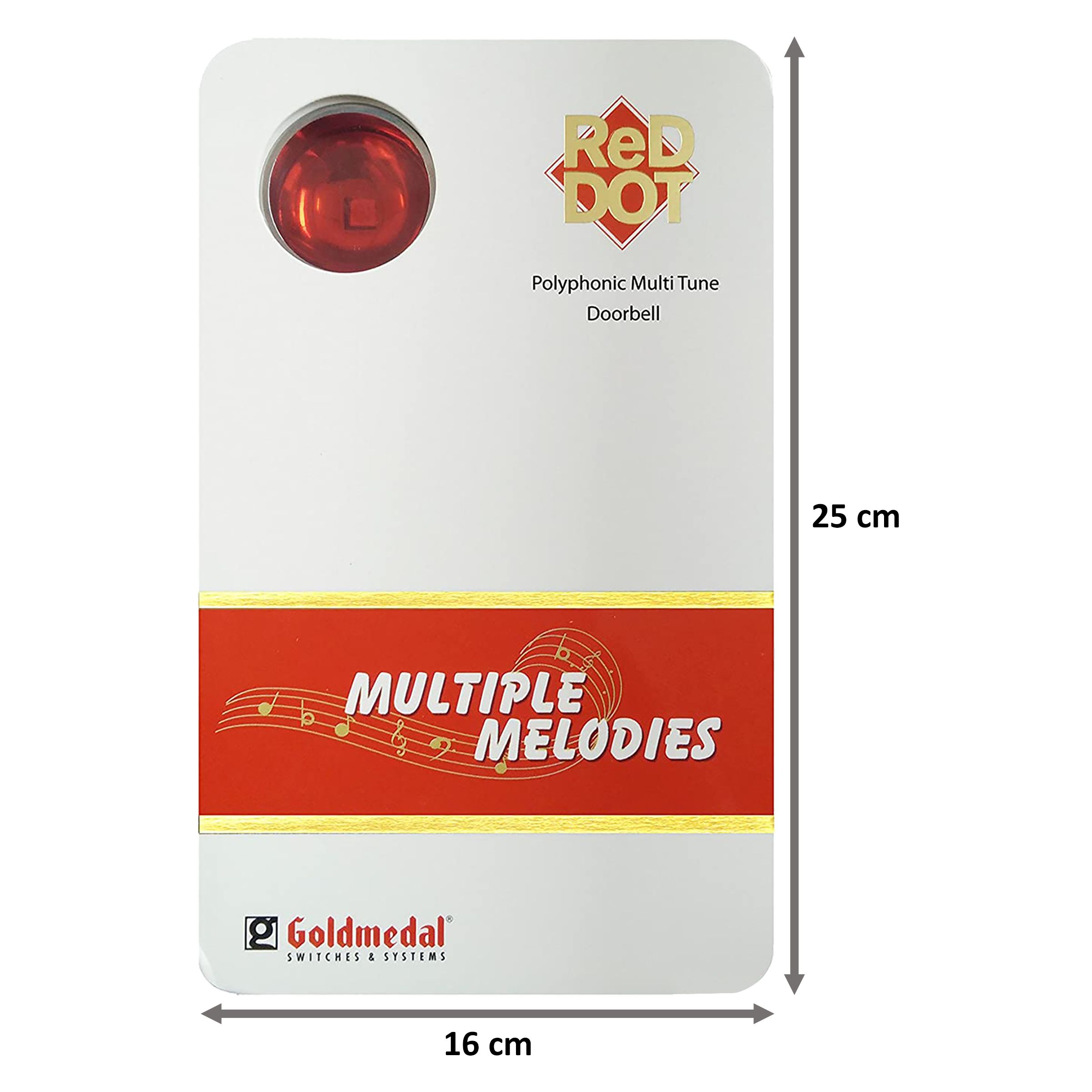 Goldmedal Red Dot Door Bell (Polyphonic Multitune, 204082, White/Red) Goldmedal Red Dot Door Bell (Polyphonic Multitune, 204082, White/Red)_2