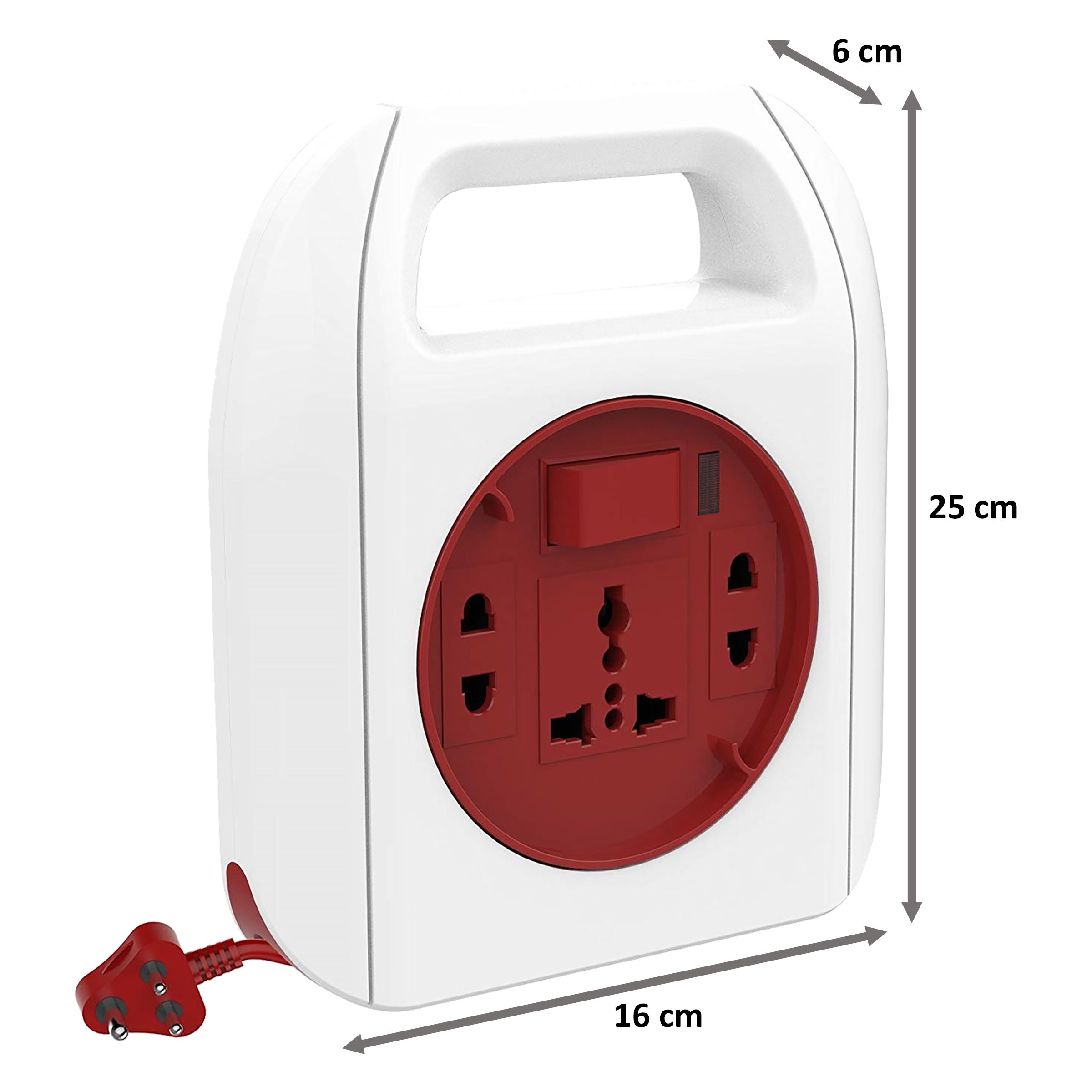Goldmedal Sliq 3 Sockets Extension Board (4 Meters, Ultra Smooth Rotation, 205117, White/Red) Goldmedal Sliq 3 Sockets Extension Board (4 Meters, Ultra Smooth Rotation, 205117, White/Red)_2