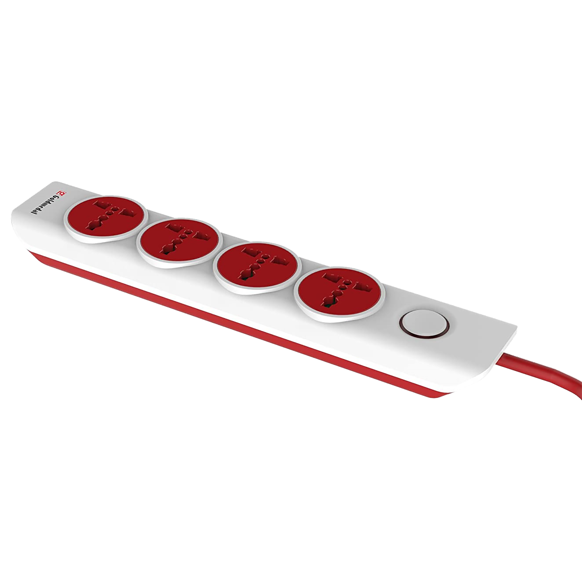 Goldmedal I-Design 6 Amp 4 Sockets Extension Board ( 2 Meters, Special Nylon Velcro Cable, 205102, White/Red)_5
