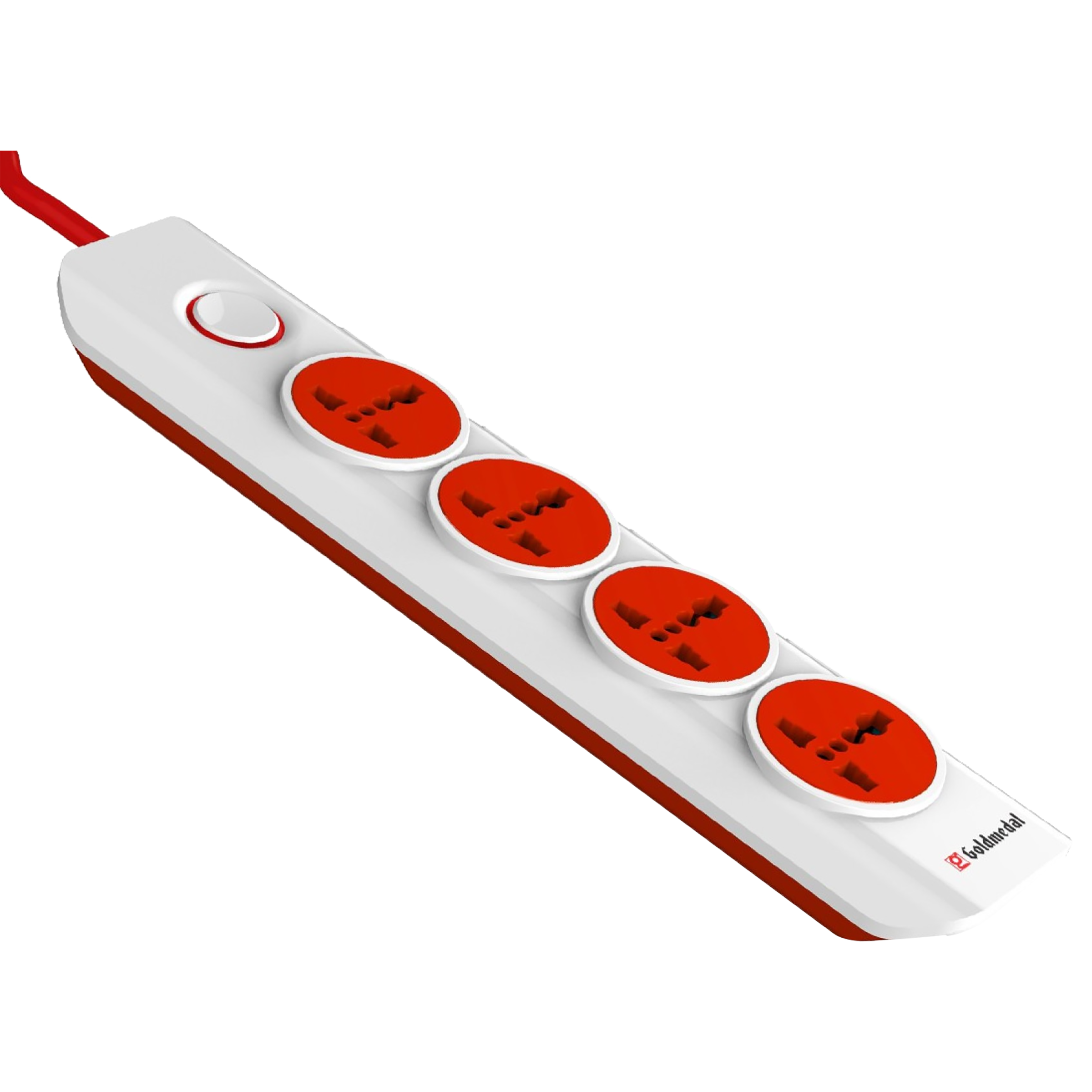 Goldmedal I-Design 6 Amp 4 Sockets Extension Board ( 2 Meters, Special Nylon Velcro Cable, 205102, White/Red)_7