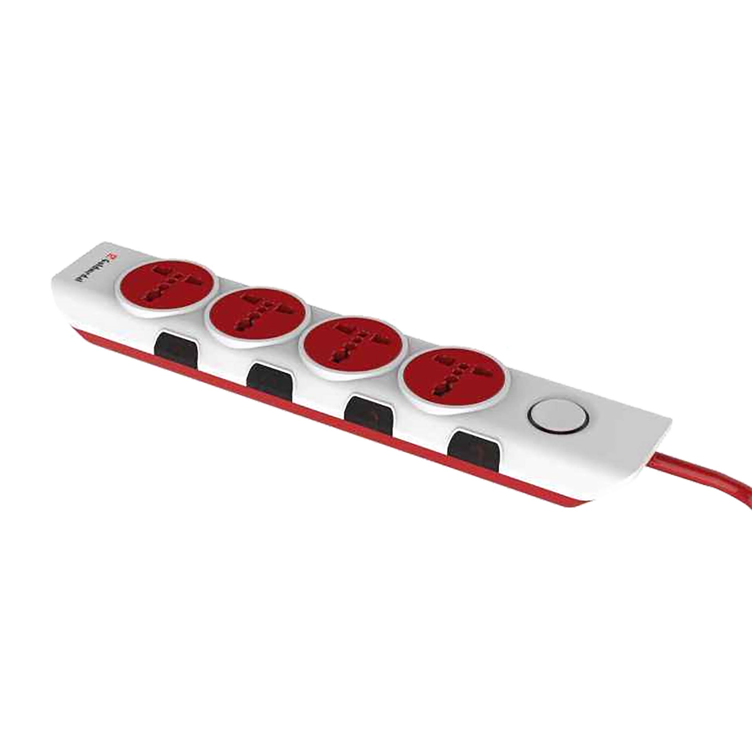 Goldmedal I-Design 6 Amp 4 Sockets Extension Board (2 Meters, Master Switch, 205103, White/Red)_5