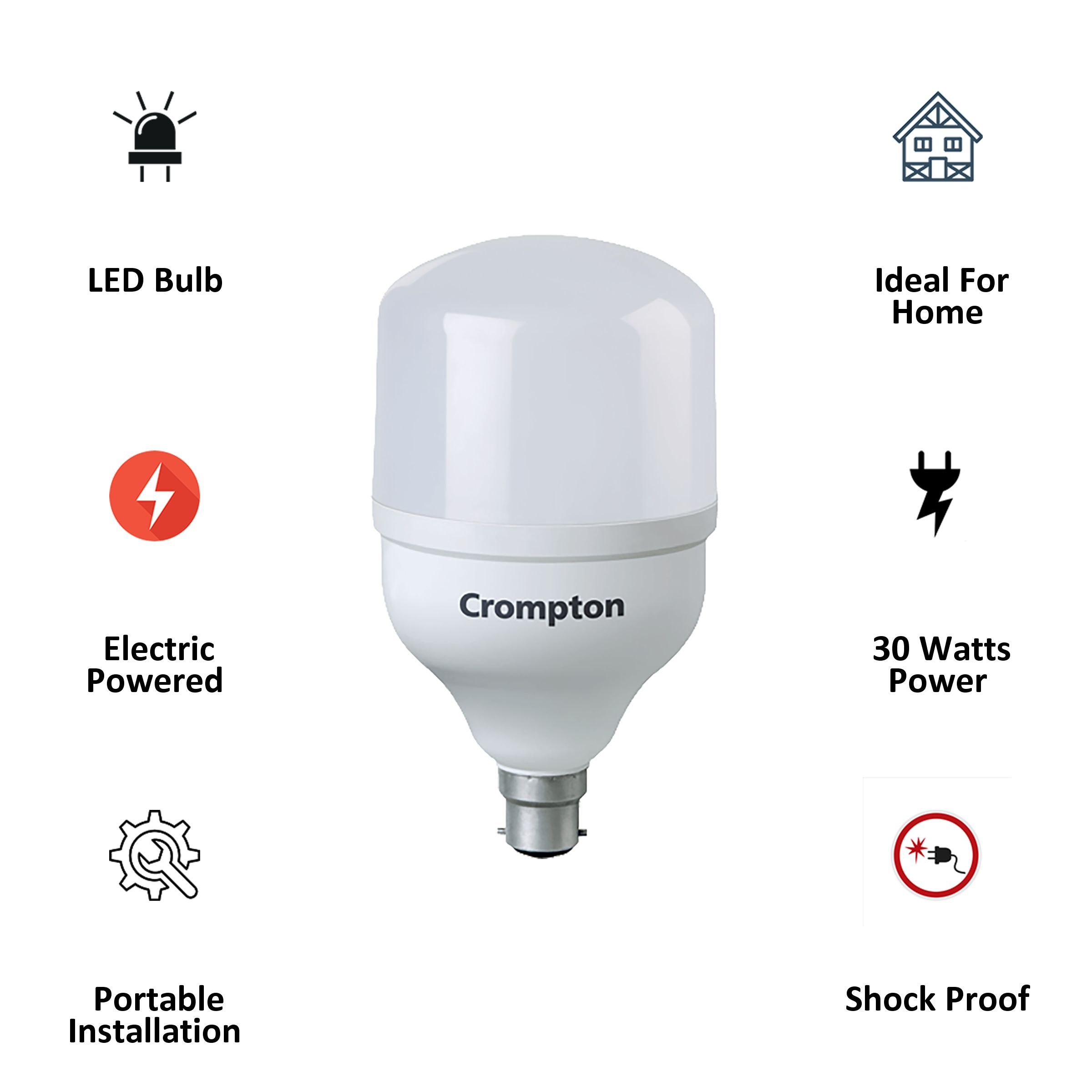 Crompton 30 Watts Electric Powered (3000 Lumens, LED30WDFCDL, White) Crompton 30 Watts Electric Powered (3000 Lumens, LED30WDFCDL, White)_3