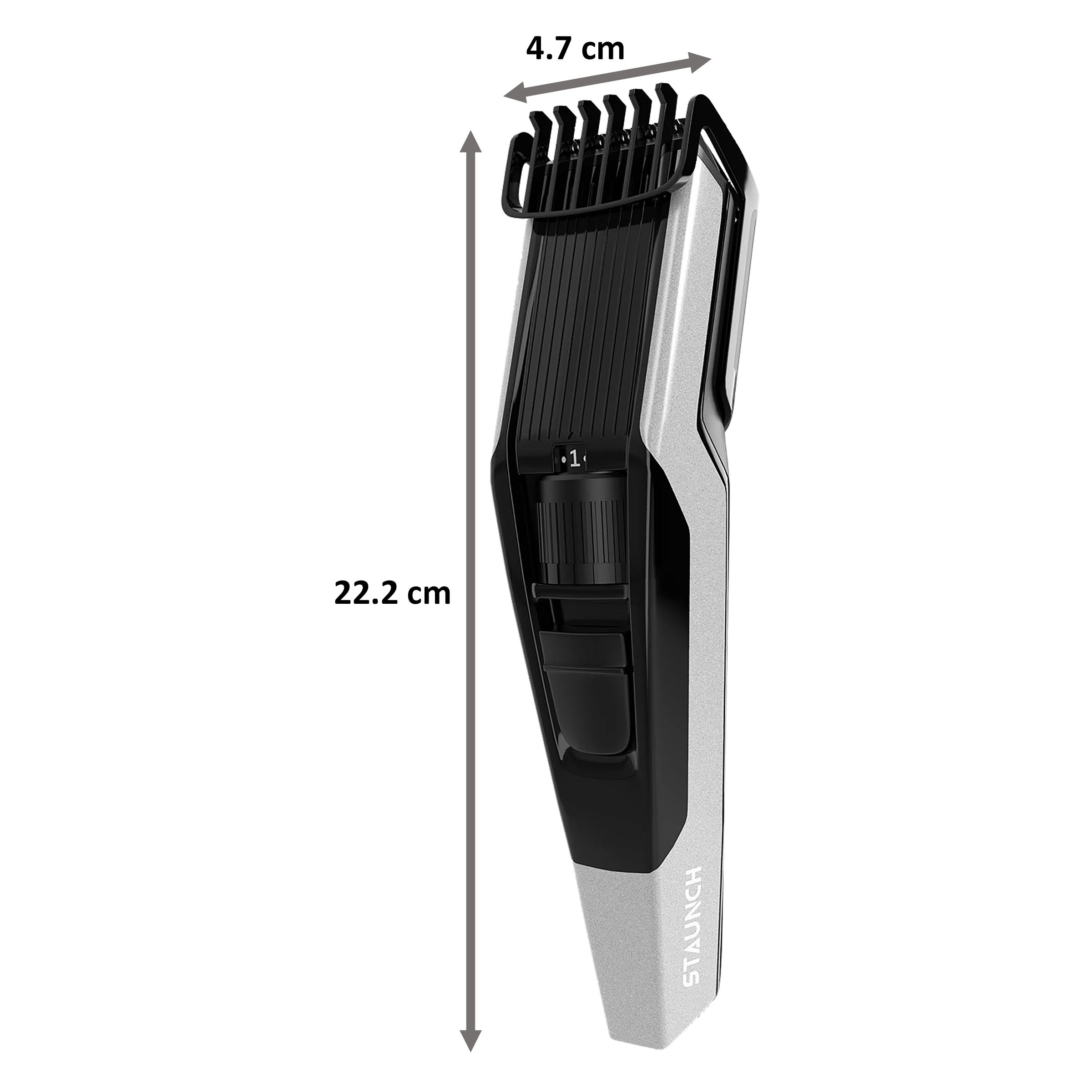 STAUNCH SBT3011 Cordless Dry Trimmer for Beard with 20 Length Settings for Men (60mins Runtime, Skin Friendly Performance, Black and Silver)_2
