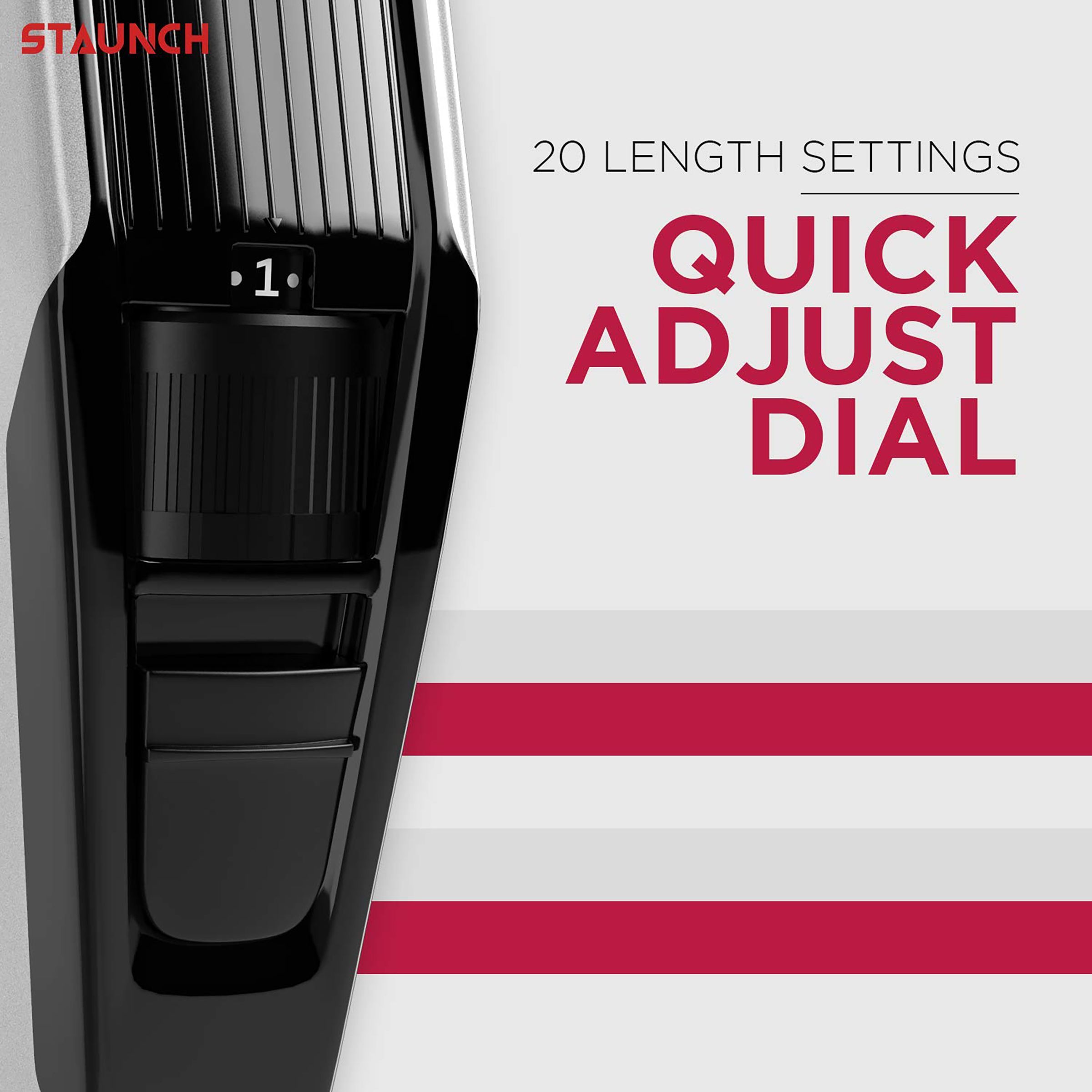 STAUNCH SBT3011 Cordless Dry Trimmer for Beard with 20 Length Settings for Men (60mins Runtime, Skin Friendly Performance, Black and Silver)_6