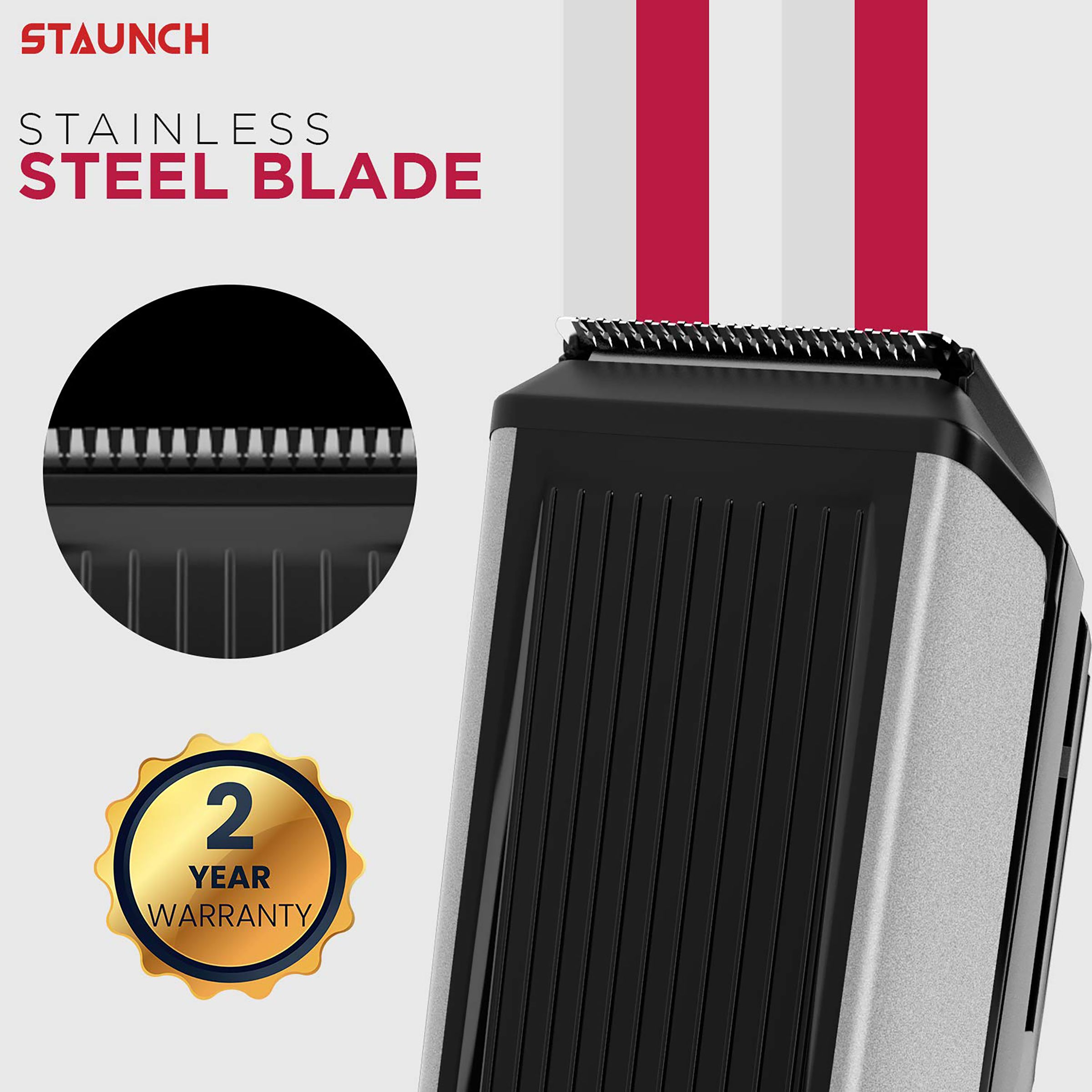 STAUNCH SBT3011 Cordless Dry Trimmer for Beard with 20 Length Settings for Men (60mins Runtime, Skin Friendly Performance, Black and Silver)_7