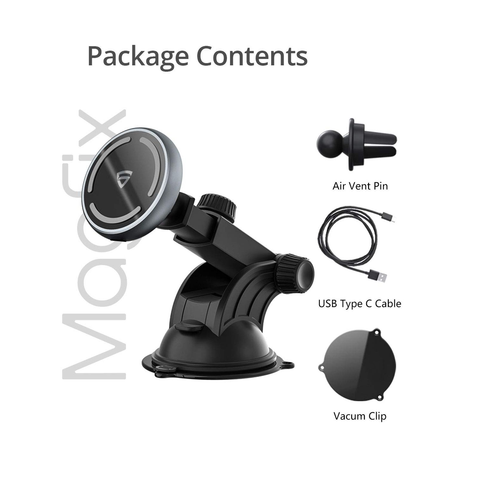 RAEGR MagFix Arc M1310 15 Watts Car Charging Adapter with Cable (Wireless, RG10214, Black)_3