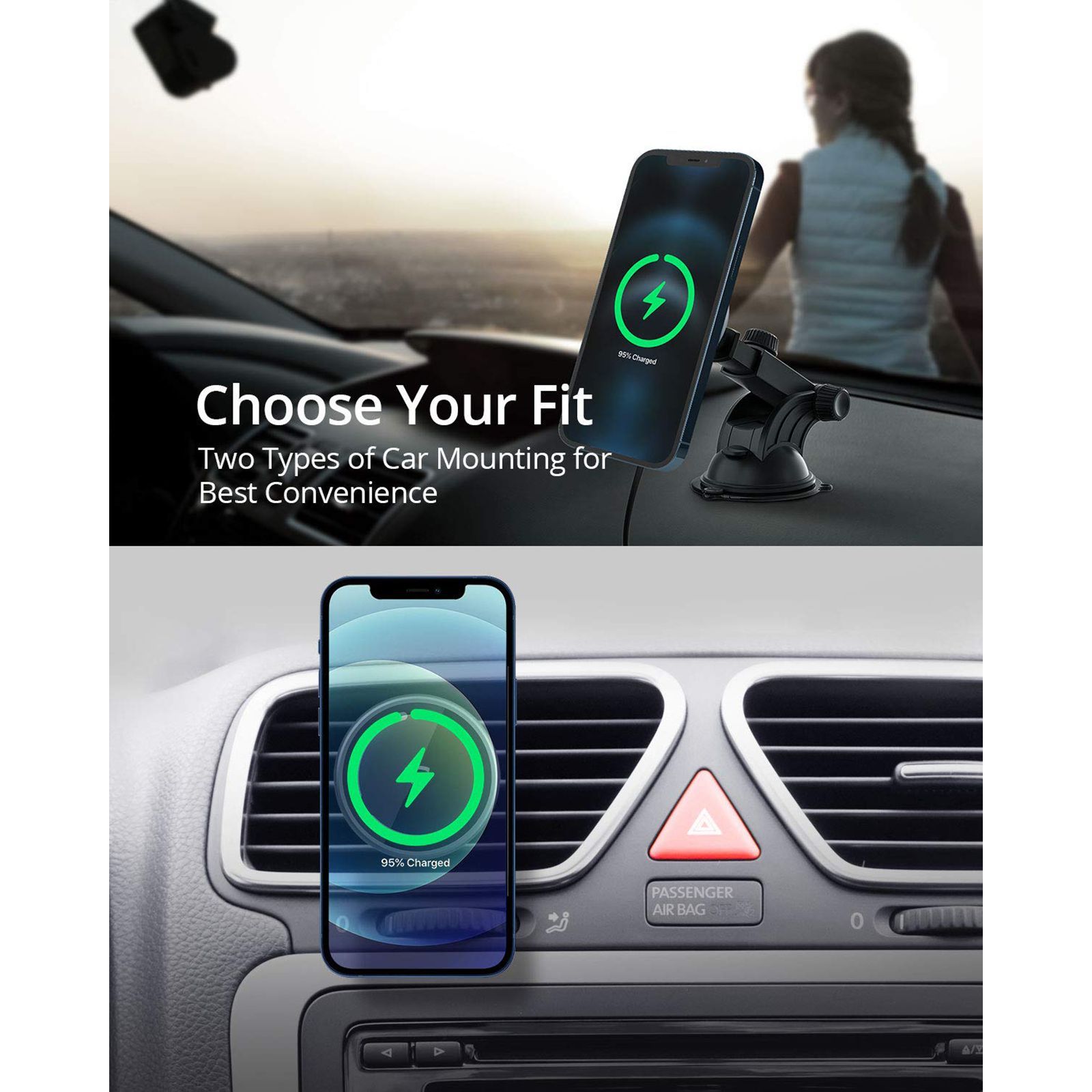 RAEGR MagFix Arc M1310 15 Watts Car Charging Adapter with Cable (Wireless, RG10214, Black)_4