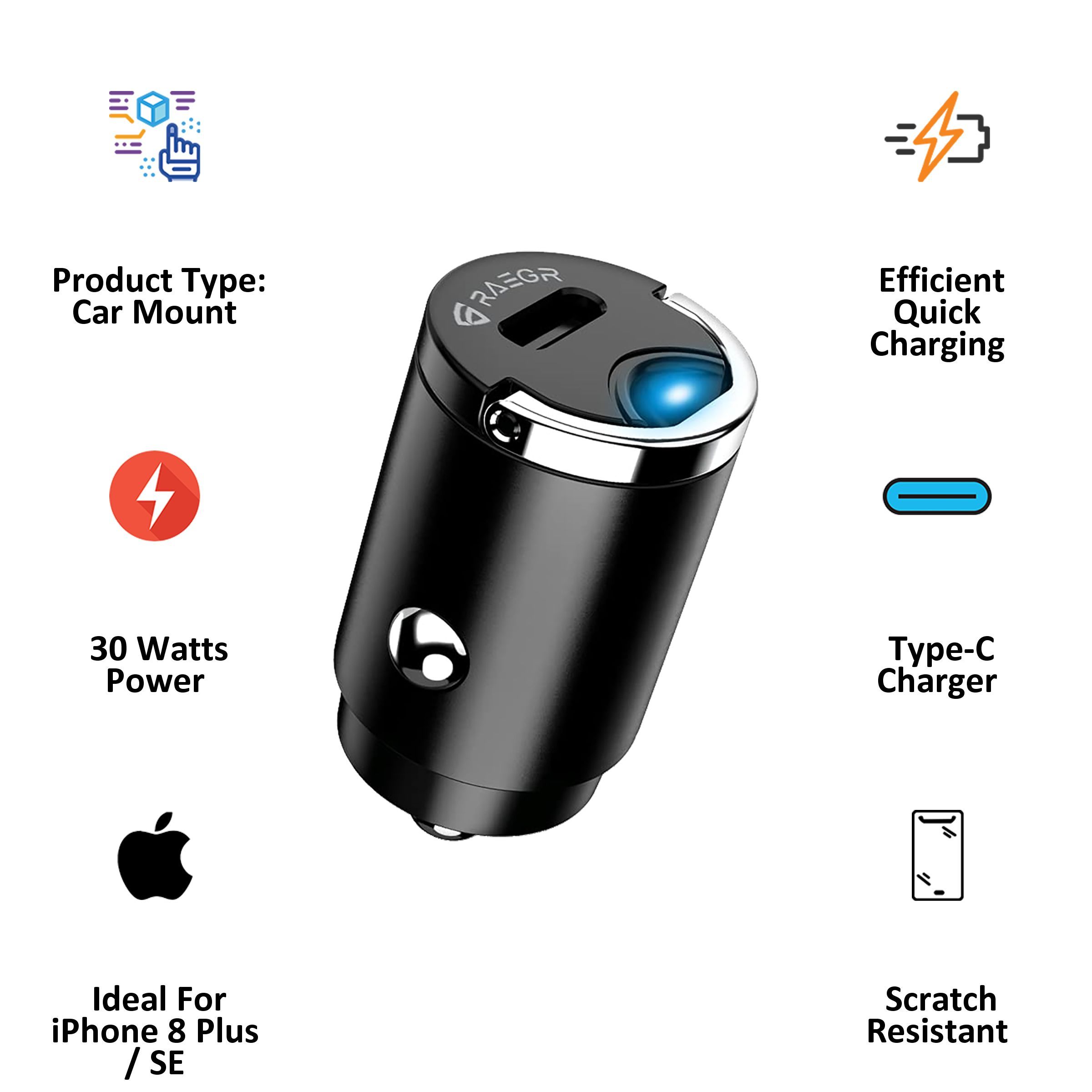 RAEGR RapidLink Dashboard (Efficient Quick Charging, RG10216, Black)_2