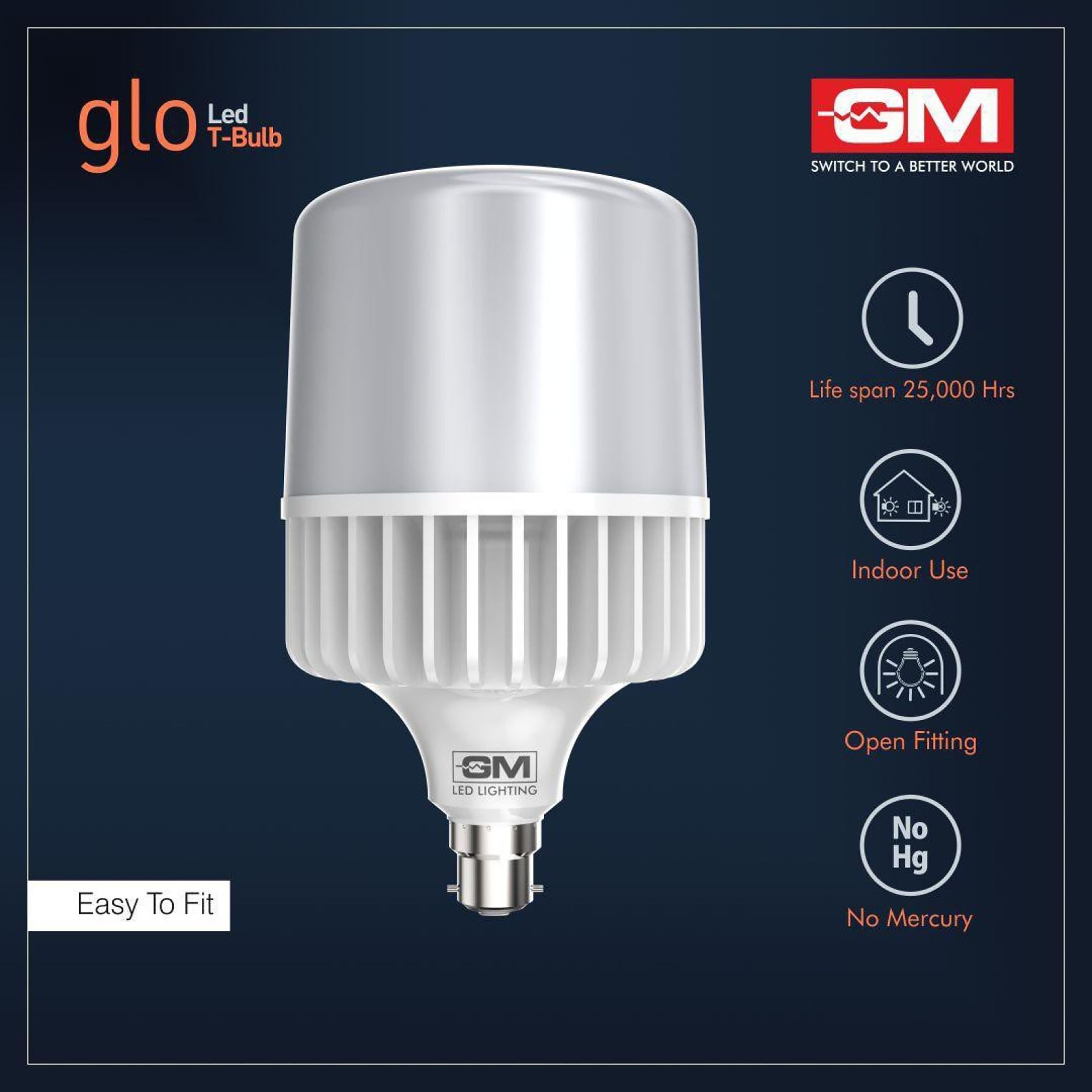 GM GLO 40 Watts Electric Powered LED Bulb (4000 Lumens, GBT-40-6.5K, White)_5