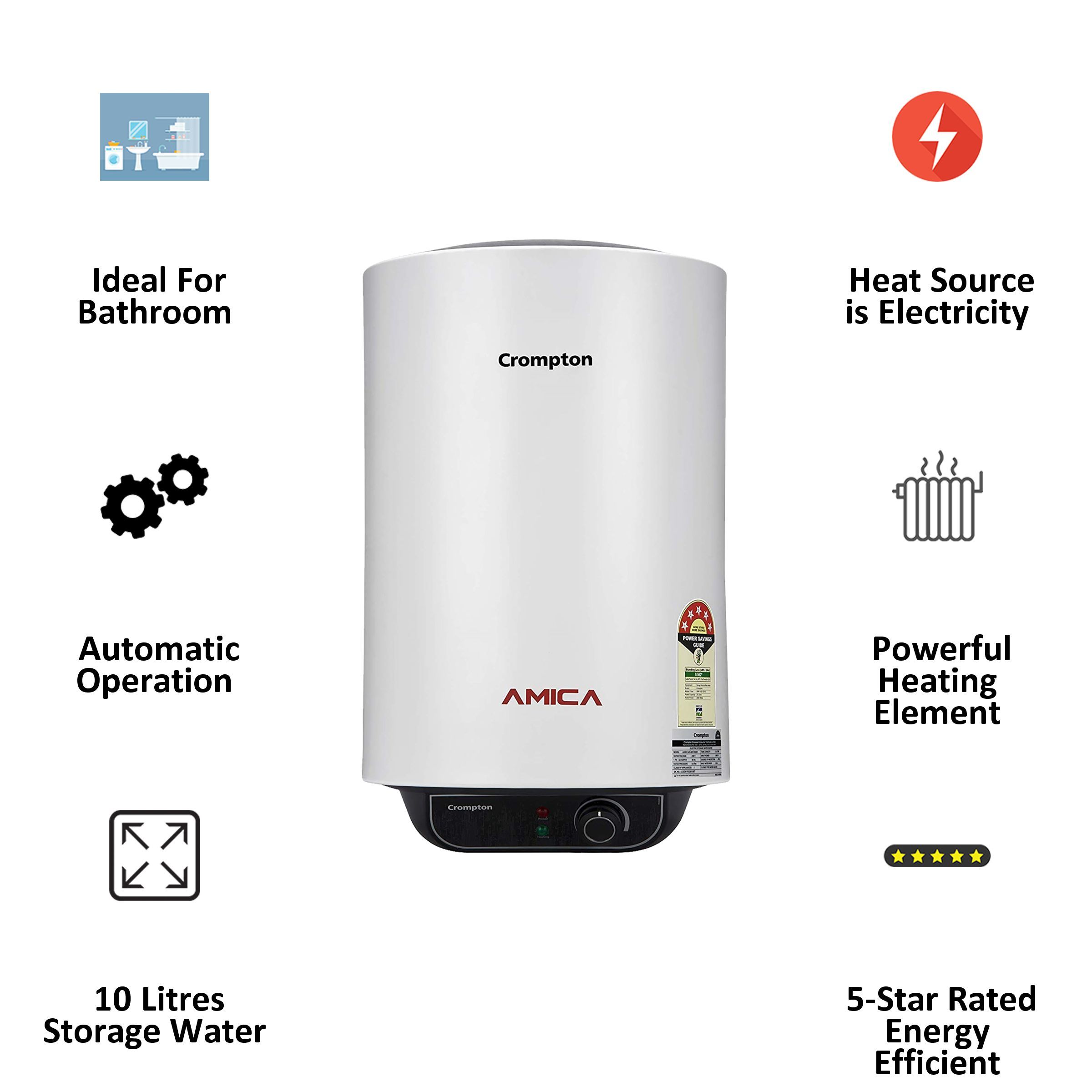 Crompton Amica 10 Litres 5 Star Storage Water Geyser (2000 Watts, ASWH-2010, White)_4