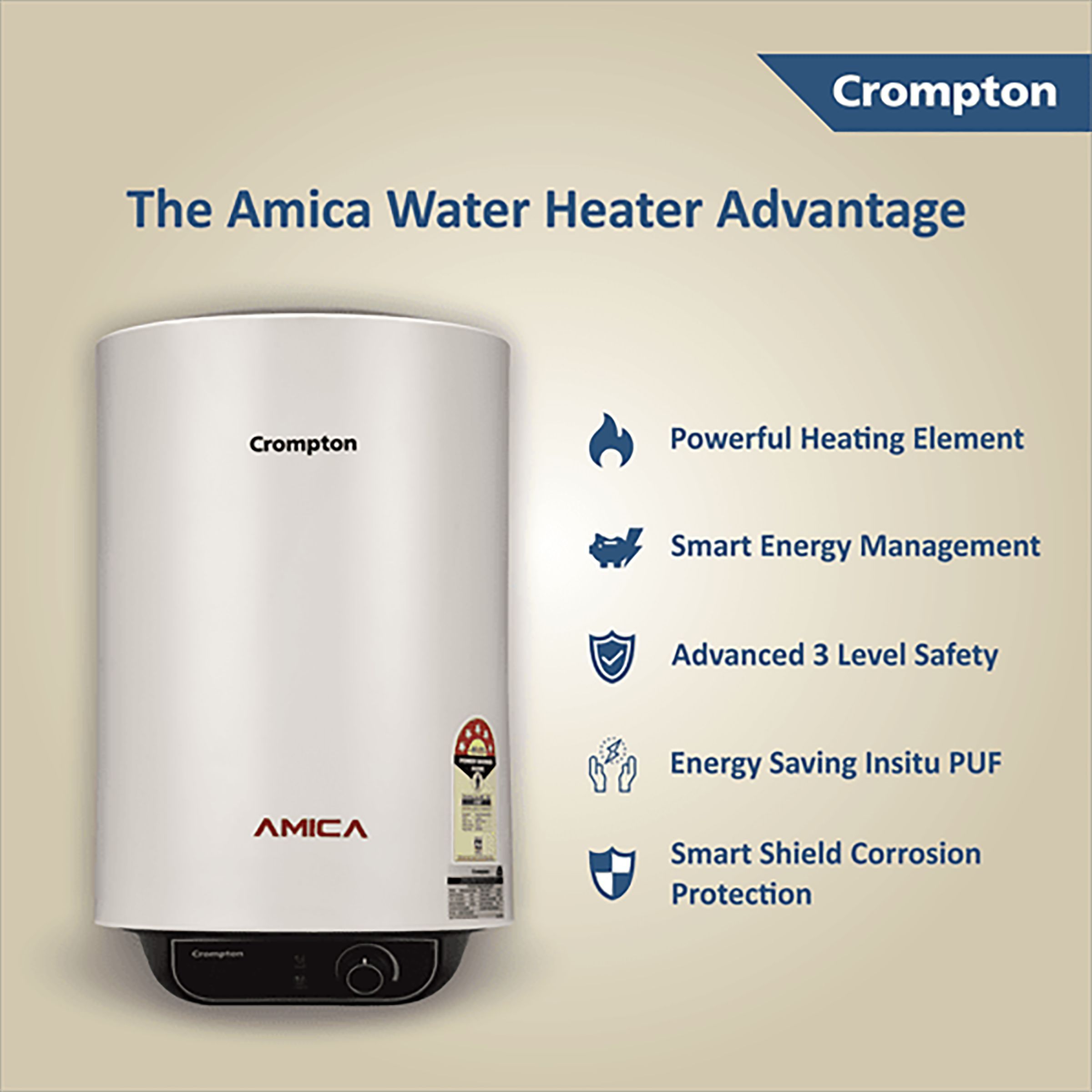 Crompton Amica 15 Litres 5 Star Storage Water Geyser (2000 Watts, ASWH-2015, White) Crompton Amica 15 Litres 5 Star Storage Water Geyser (2000 Watts, ASWH-2015, White)_9